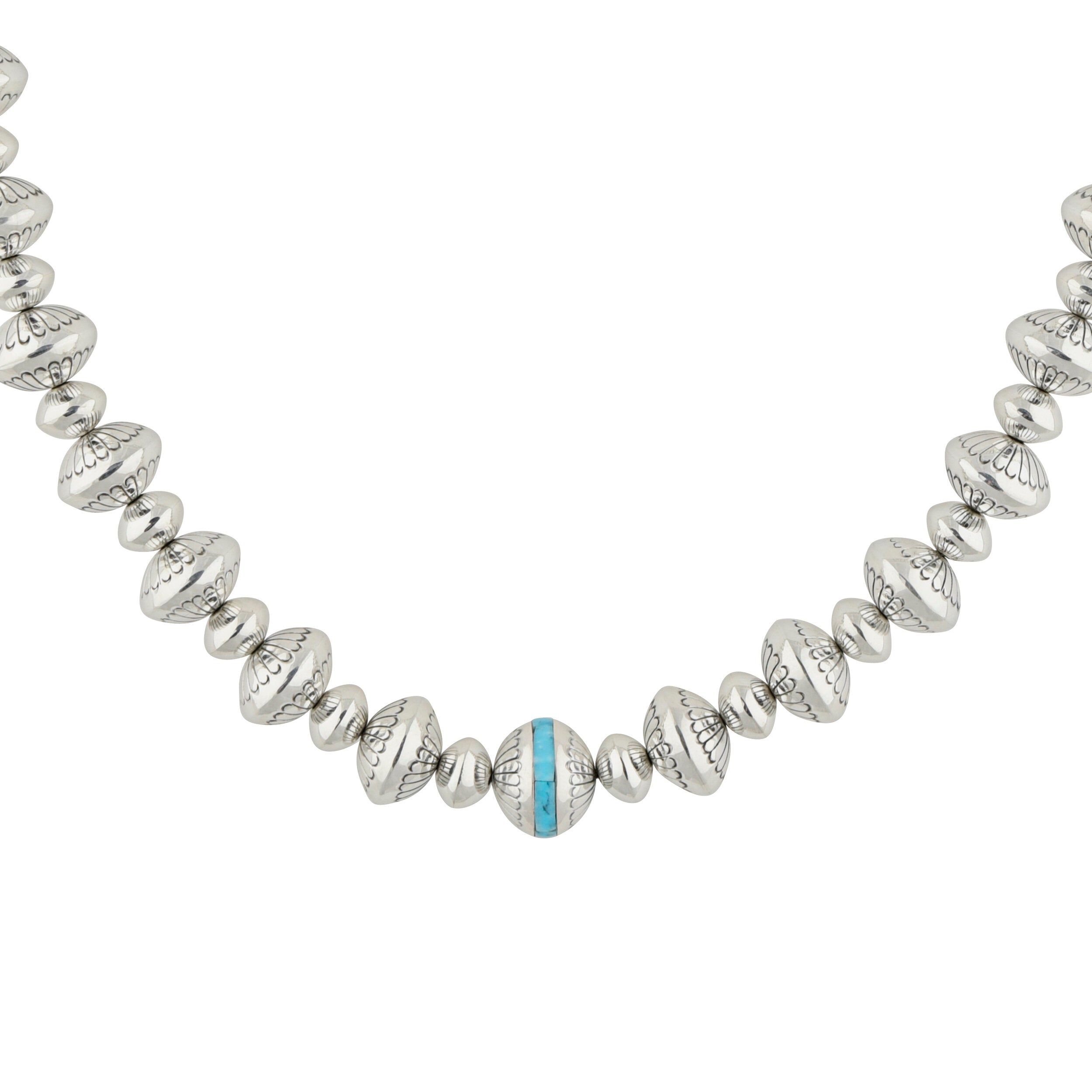 Marie Yazzie Turquoise Ribbon Navajo Pearl Necklace