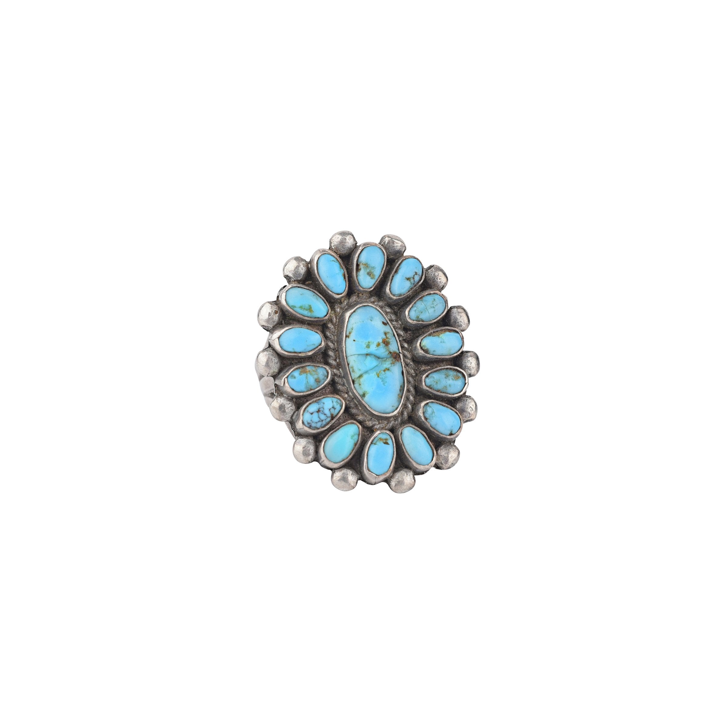 Vintage Zuni Turquoise Ring, c. 1940 - Size 8 7/8