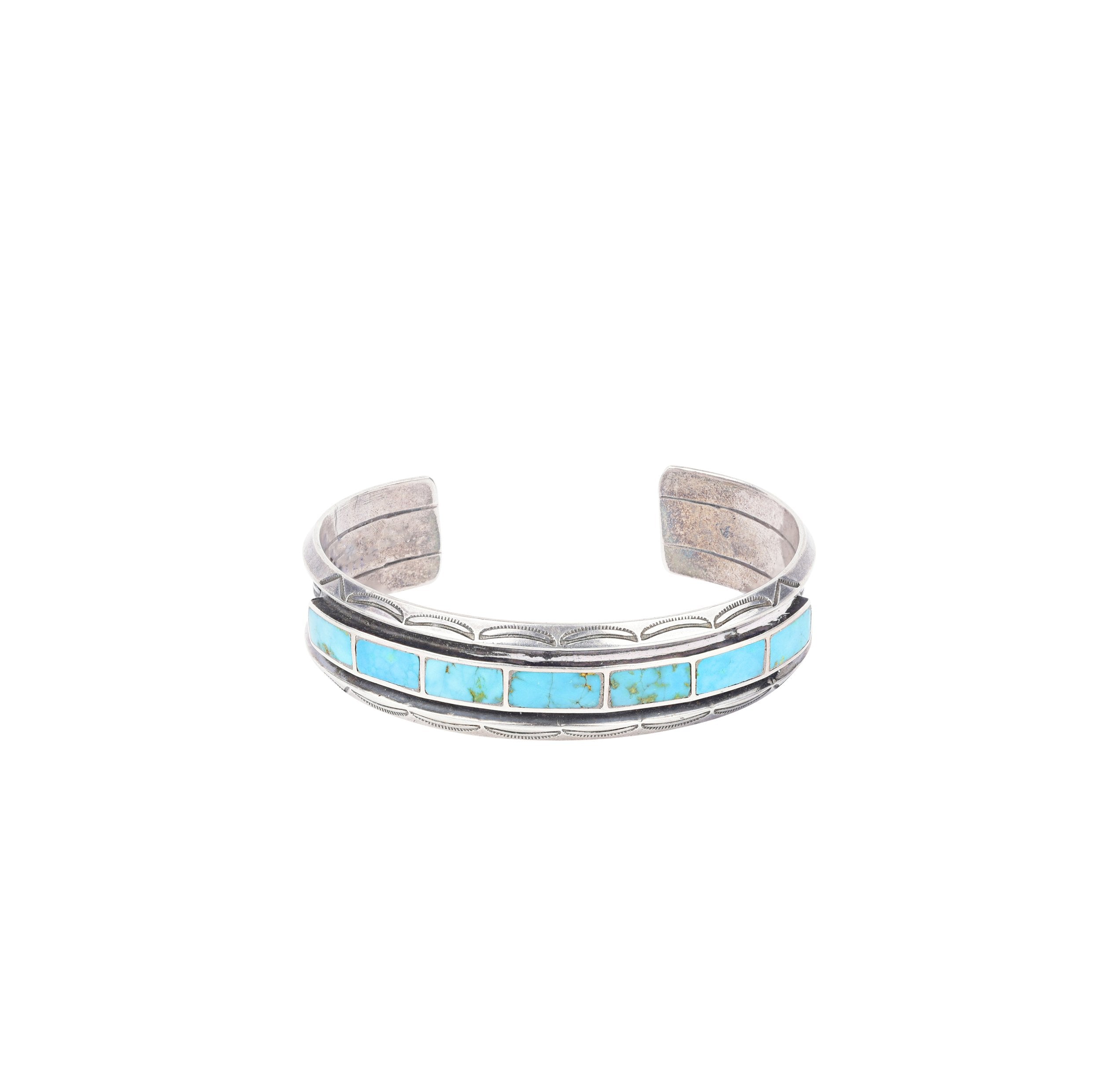 Vintage Blue Gem Turquoise Cuff