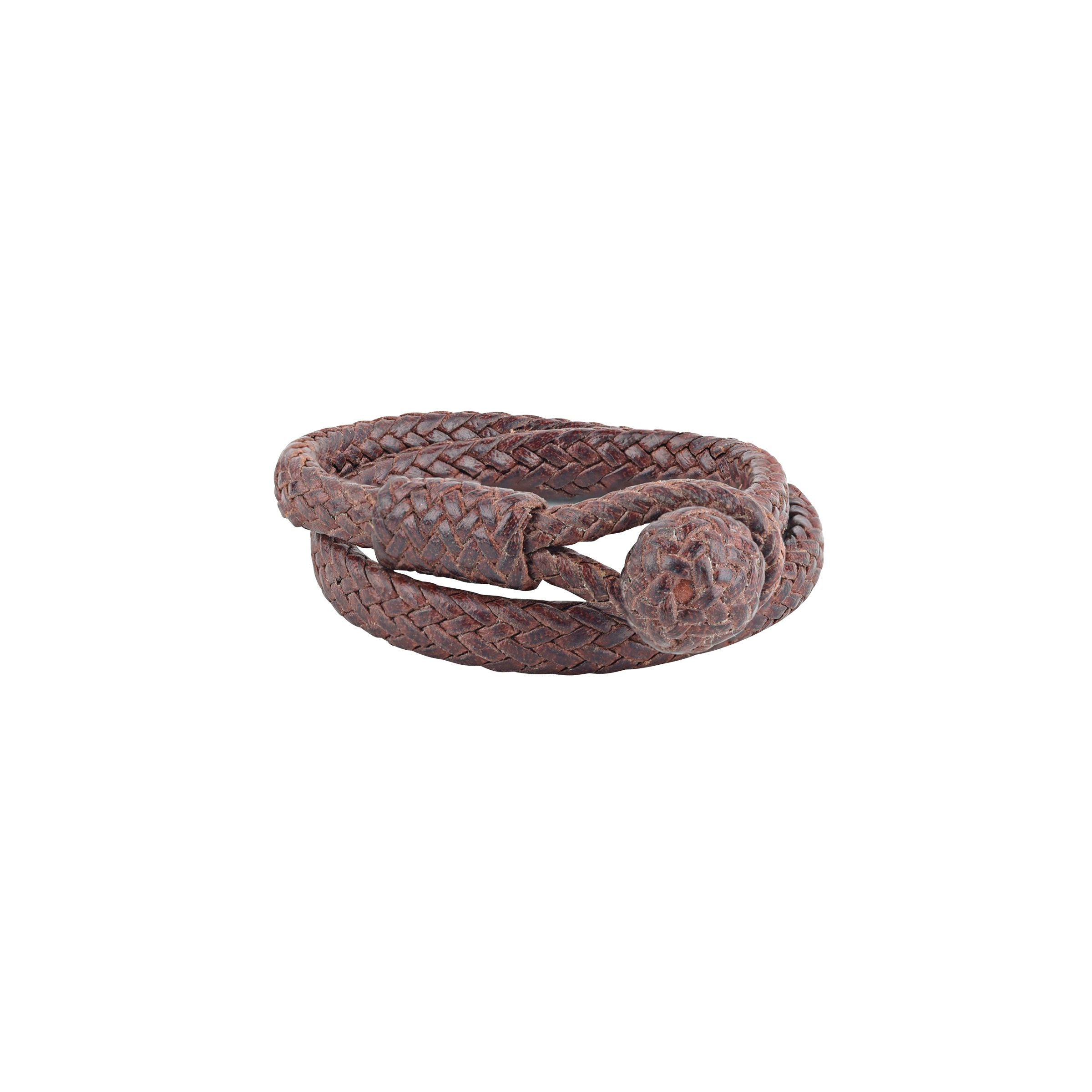 Aaron Lopez Brown Leather Wrap Bracelet