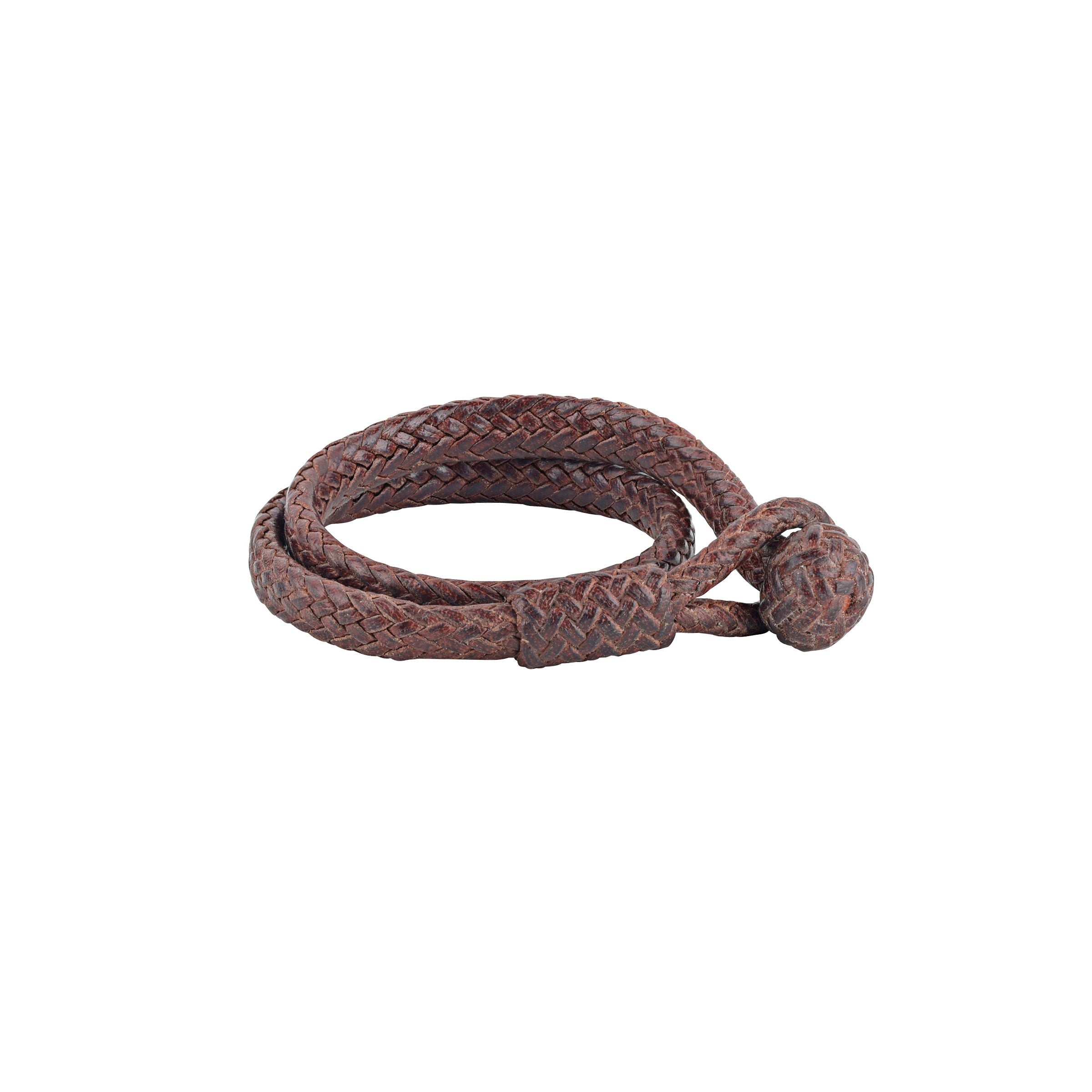 Aaron Lopez Brown Leather Wrap Bracelet