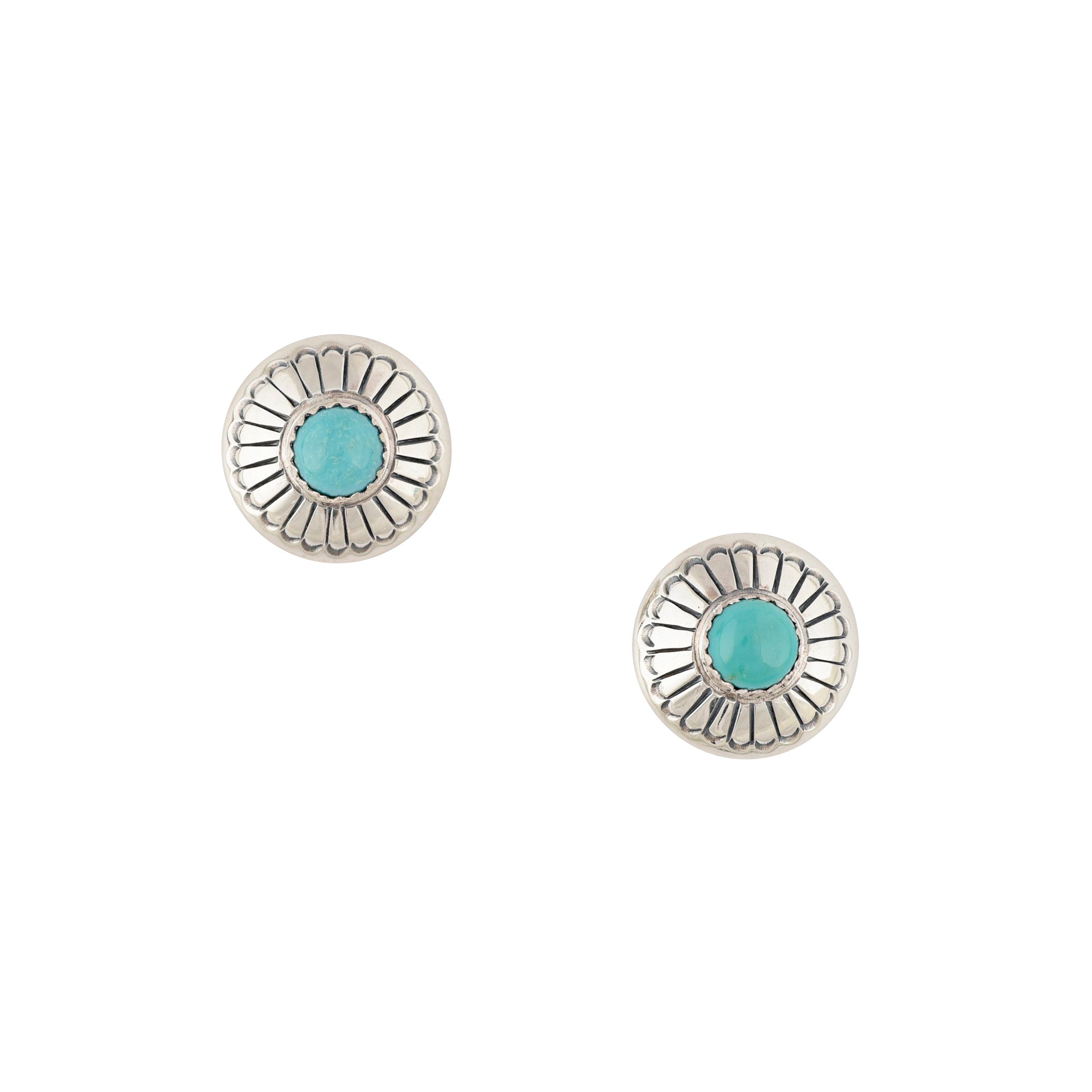 Marie Yazzie Turquoise Post Earrings