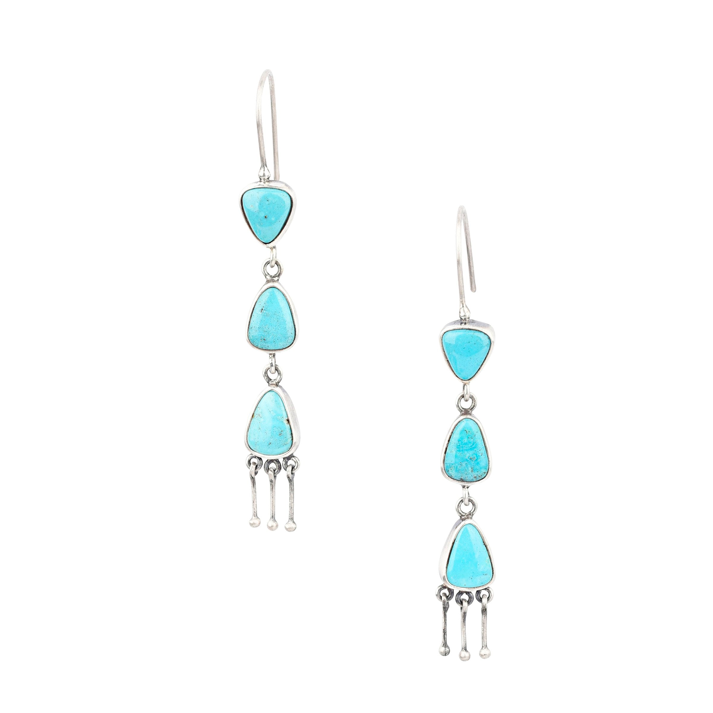 Turquoise Triangle Drop Earrings