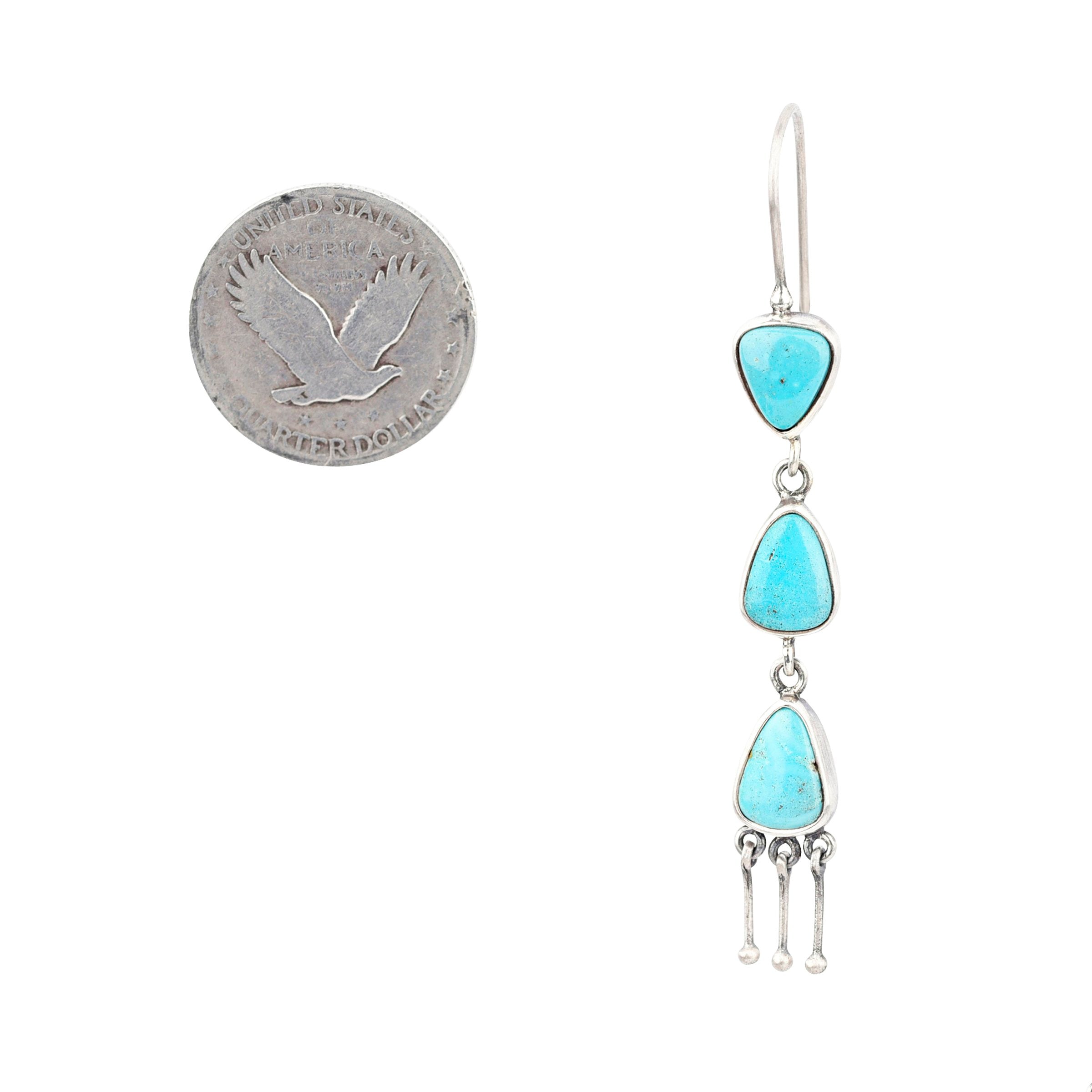 Turquoise Triangle Drop Earrings