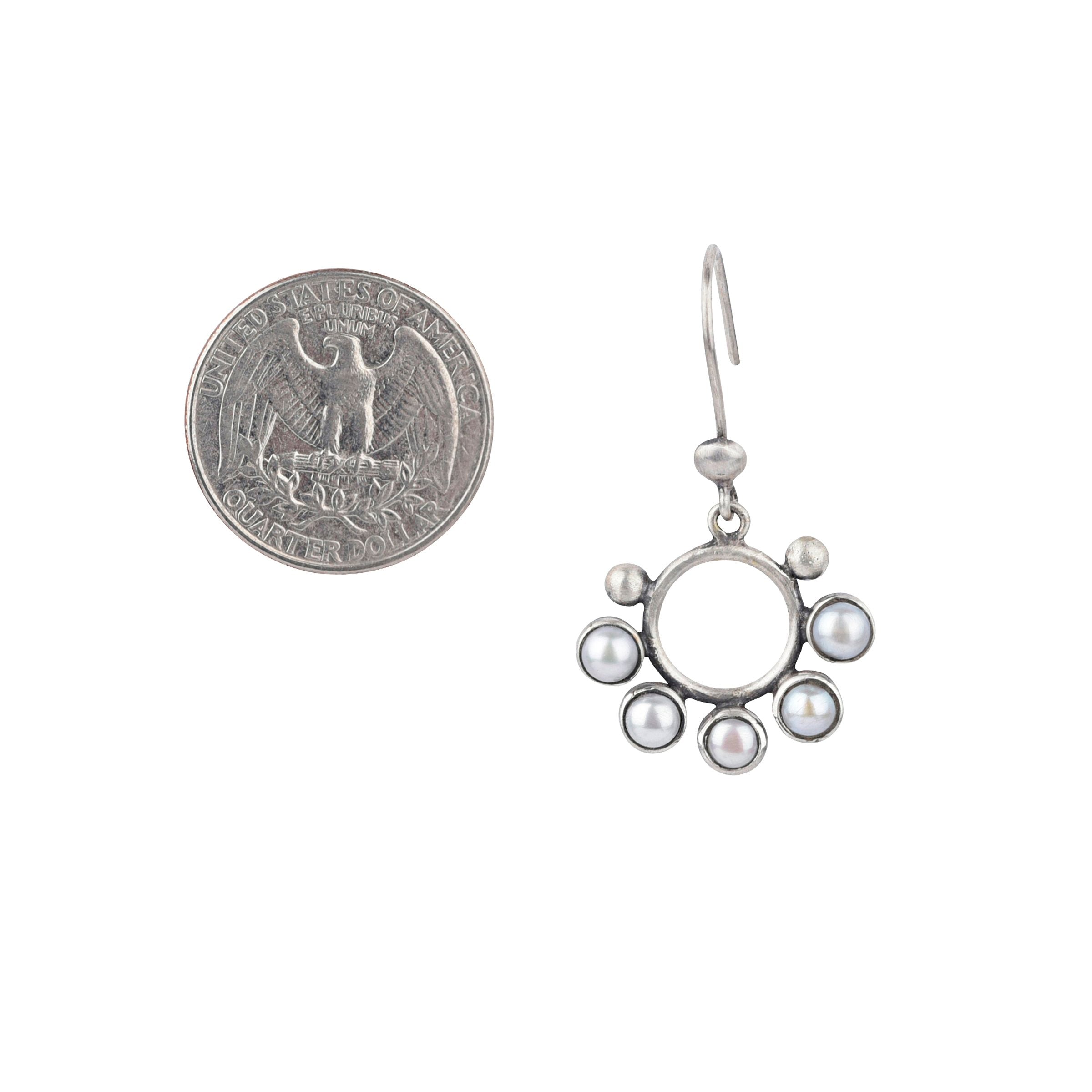 Lunar Pearl Hoop Earrings