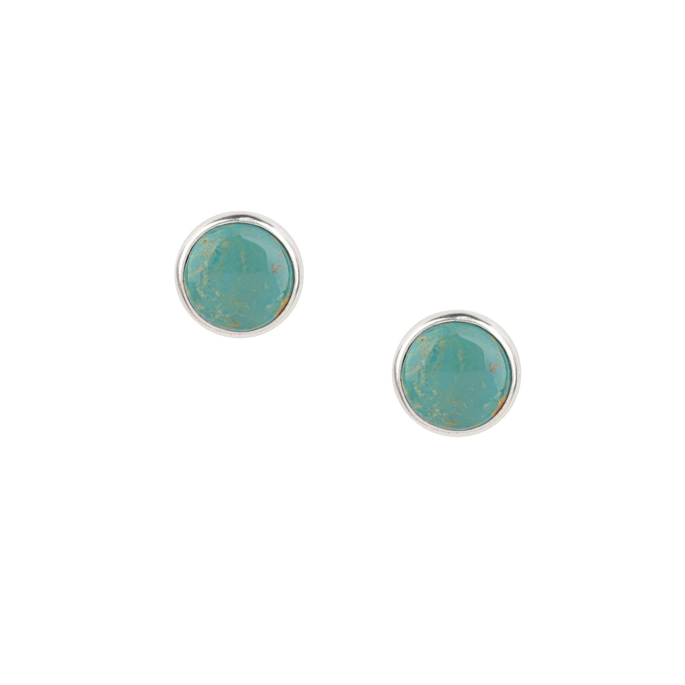 Dennis Hogan's Full Moon post earrings feature Sterling Silver and a variety of beautiful stone options. Vibrant shades of Turquoise and bold Jet black. These earrings are a great addition to any outfit or occasion.