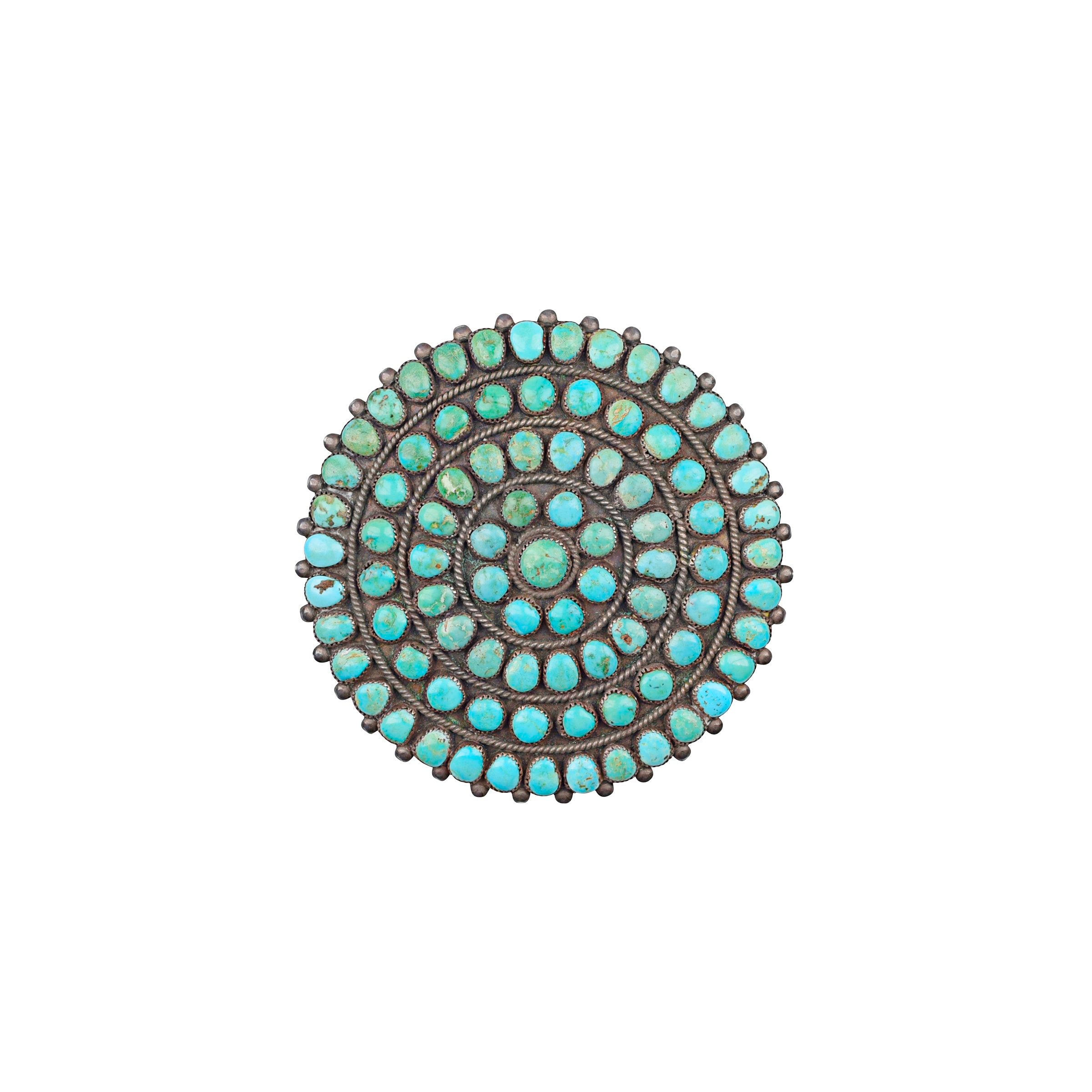 Vintage Zuni Cluster Wheel Pin, c. 1960's