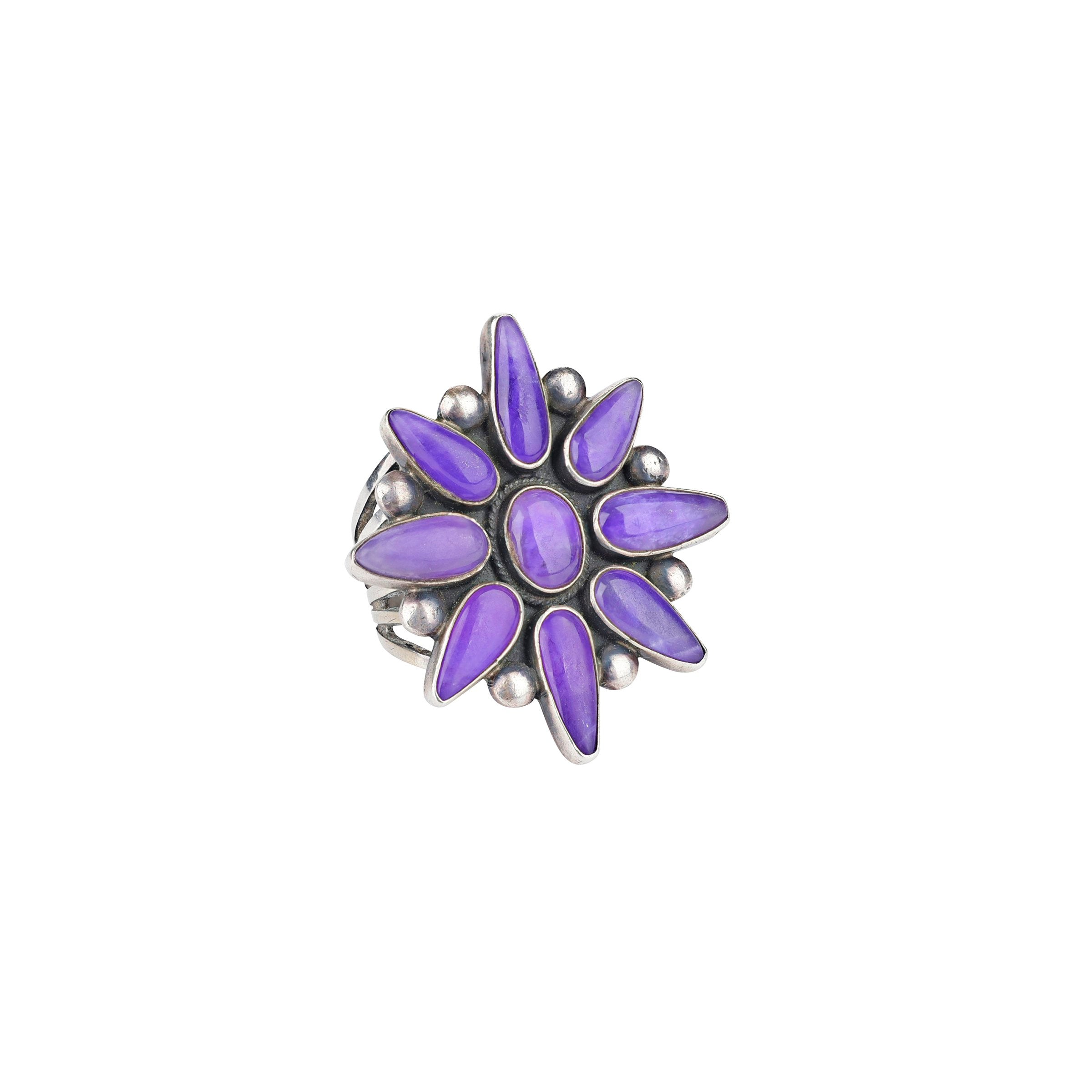 John Huntress Sugilite Cluster Ring - size 8 1/2
