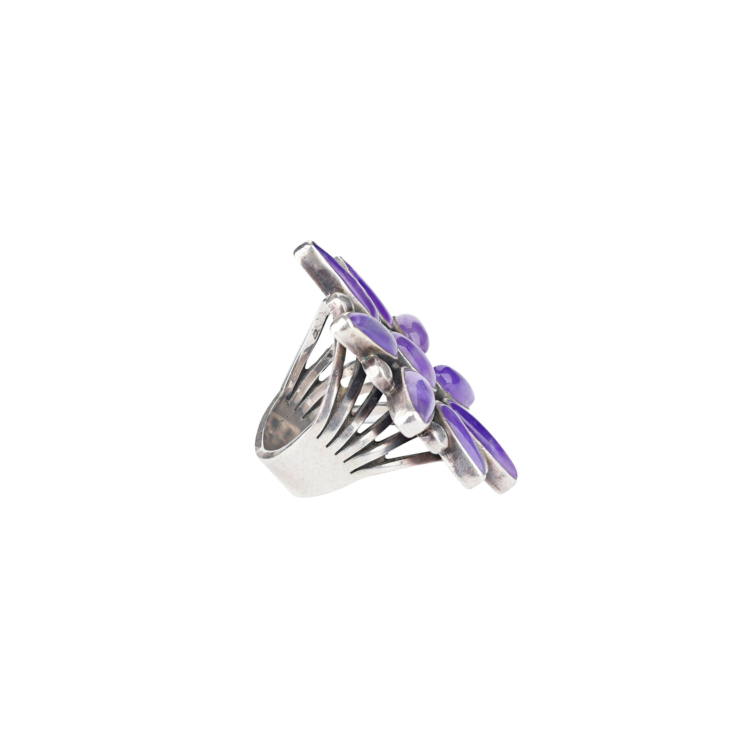 John Huntress Sugilite Cluster Ring - size 8 1/2