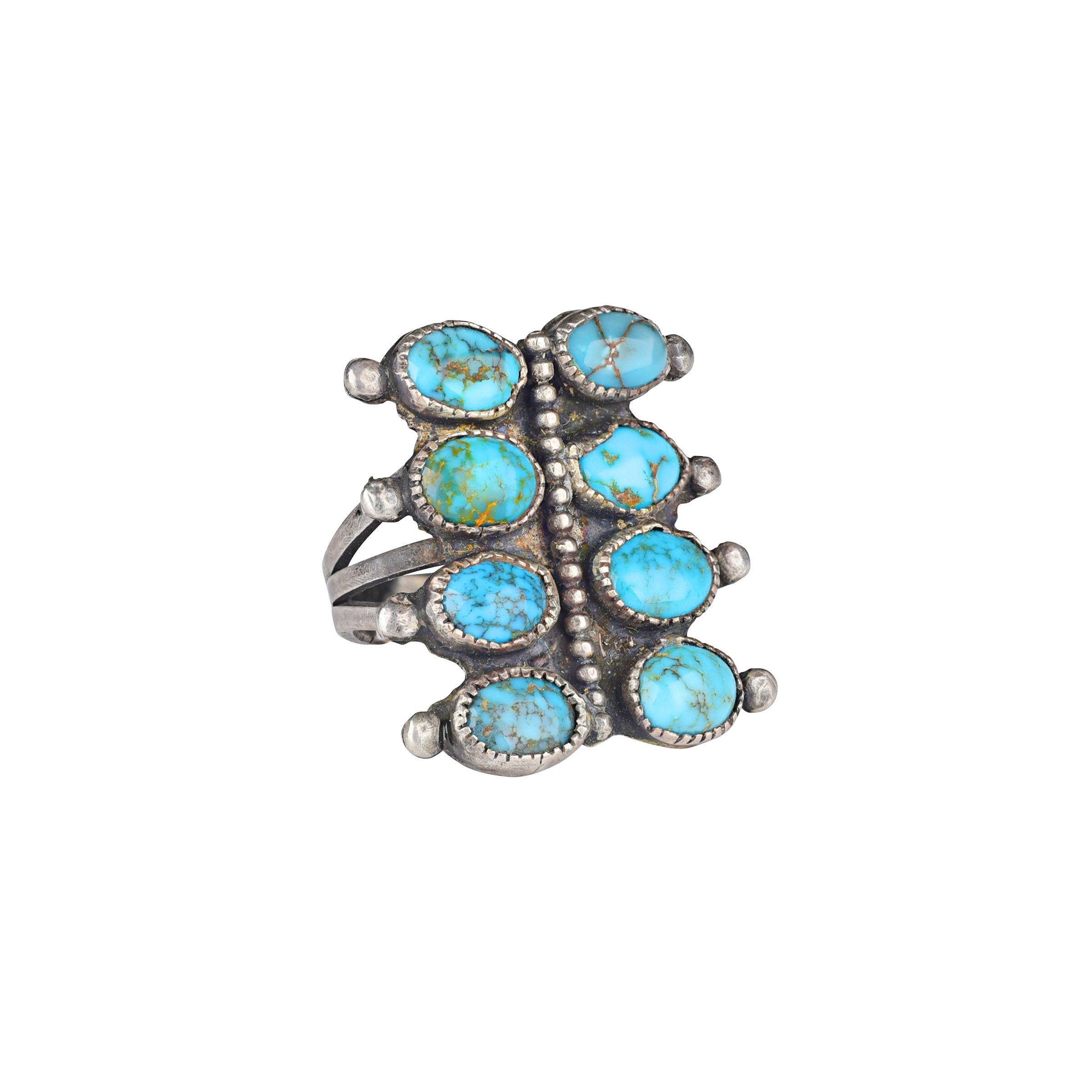 Vintage Navajo 8 Stone Ring - Size 7