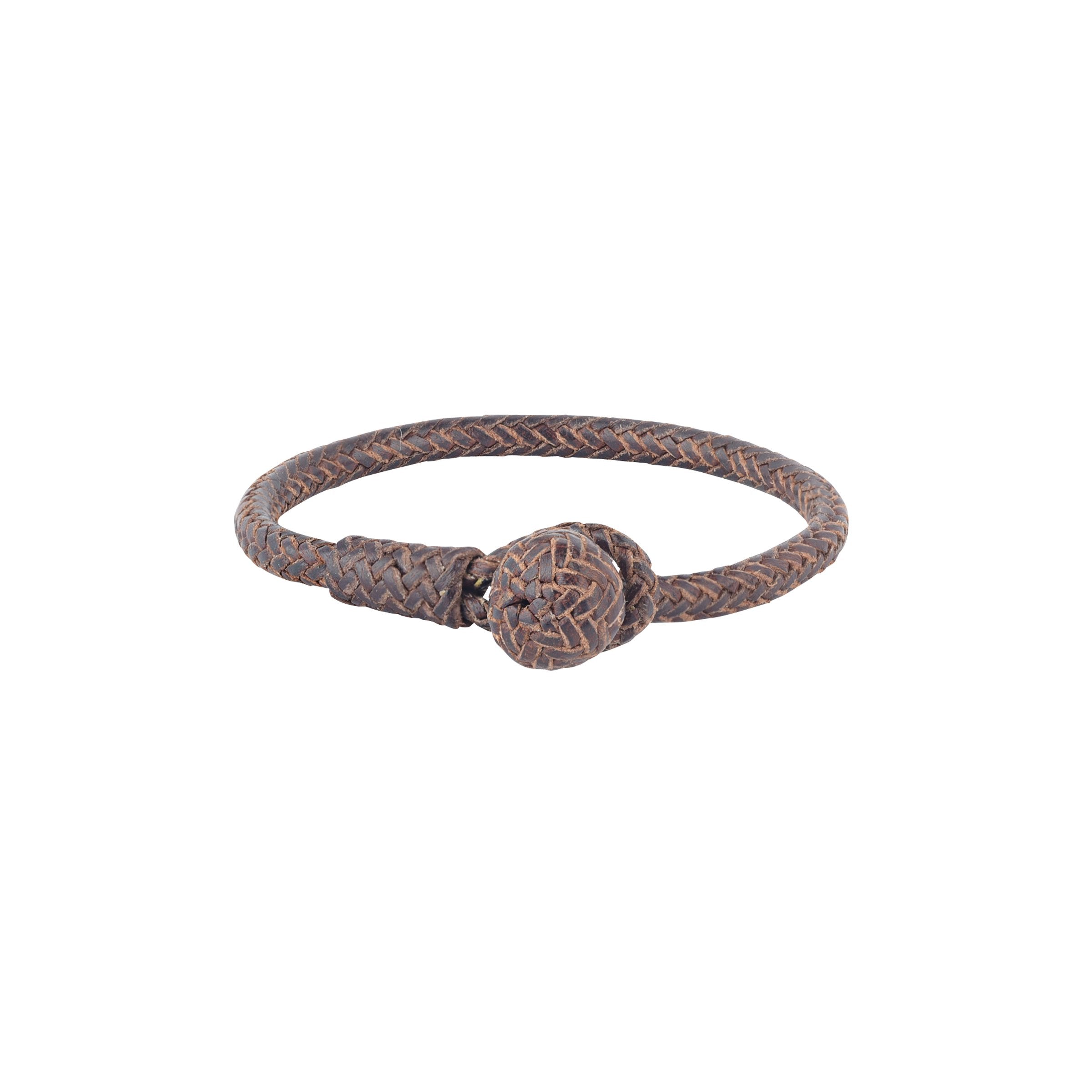 Brown woven bracelet made from genuine kangaroo leather.