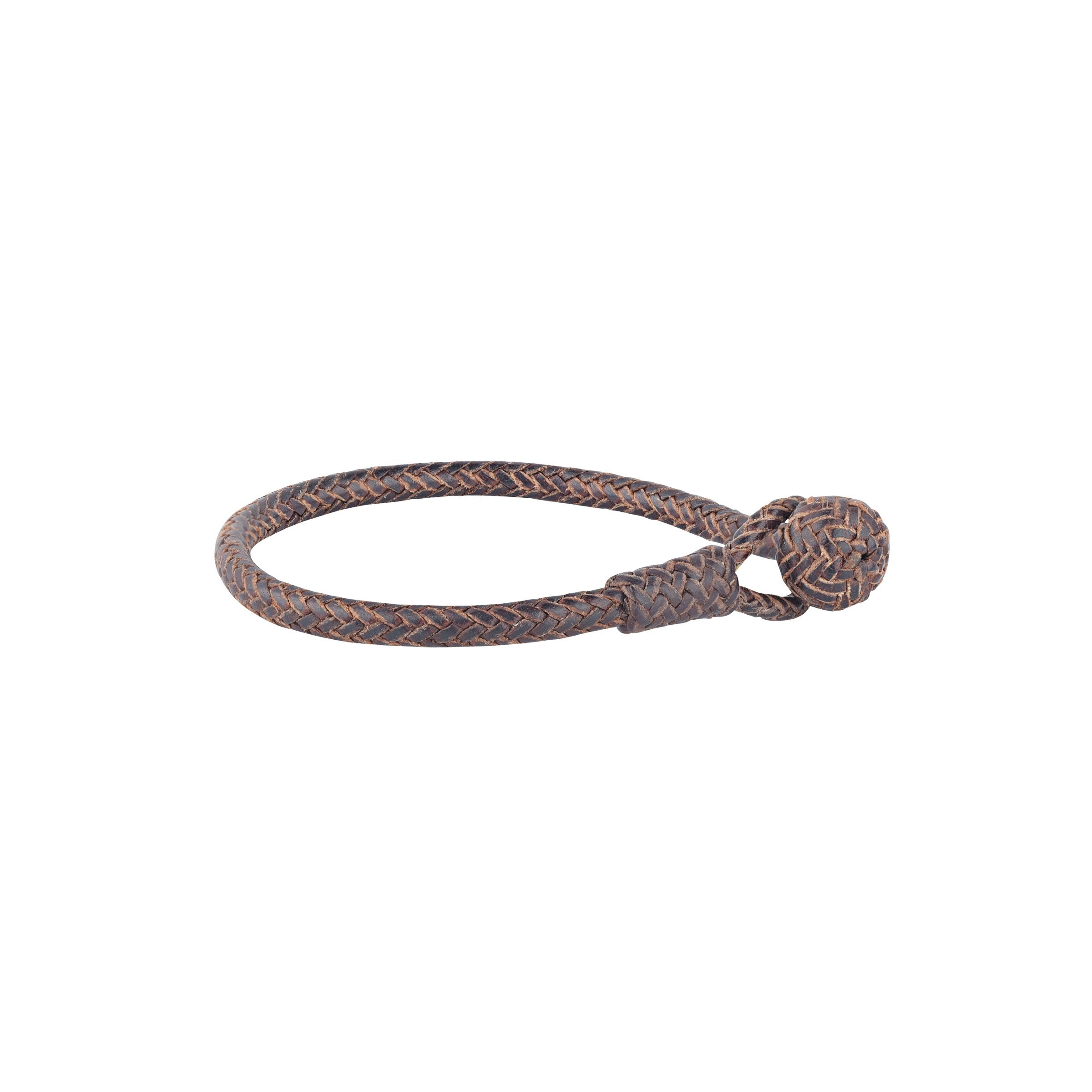 Brown woven bracelet made from genuine kangaroo leather.