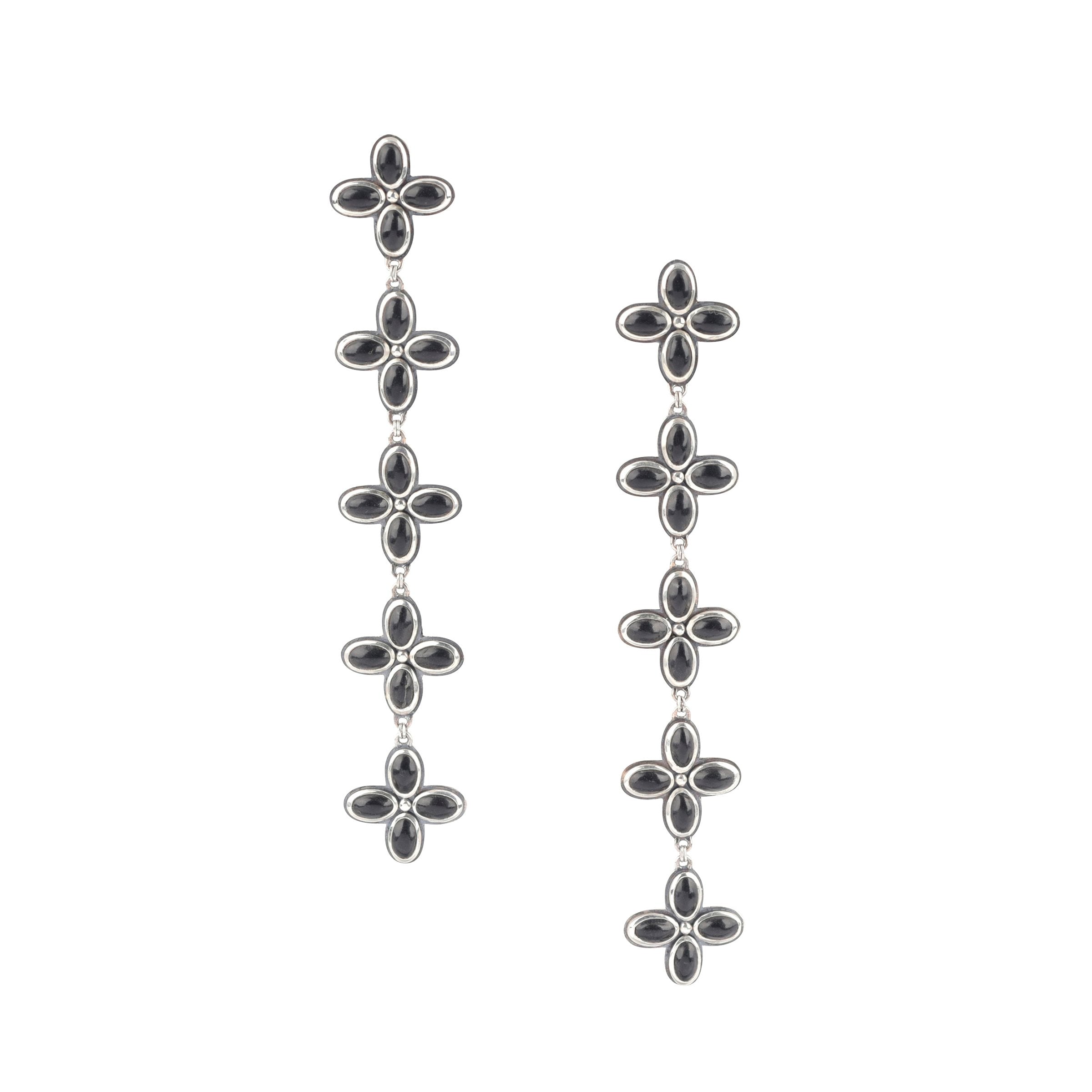 Dennis Hogan Five Flower Earrings - Onyx