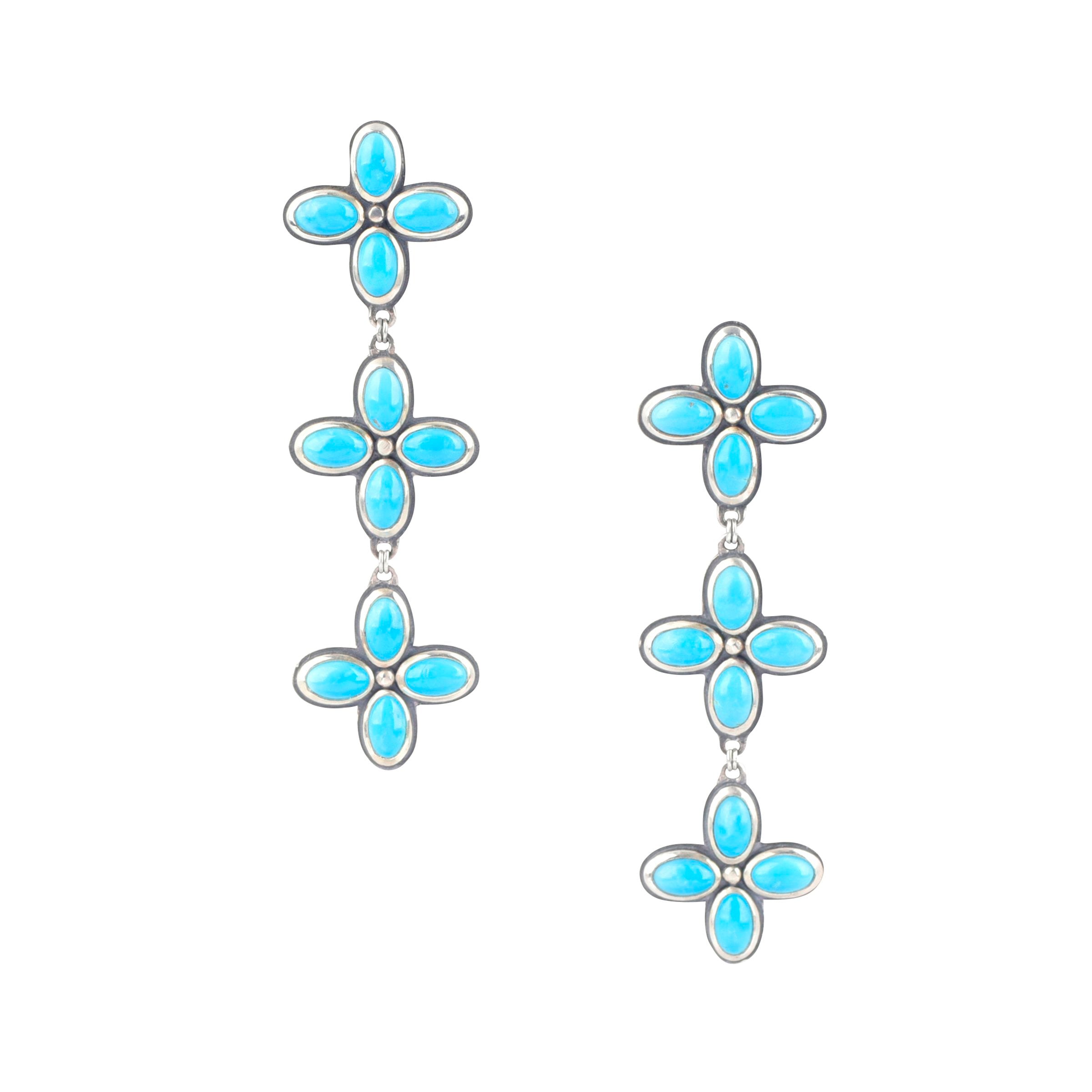 Dennis Hogan Triple Flower Earrings