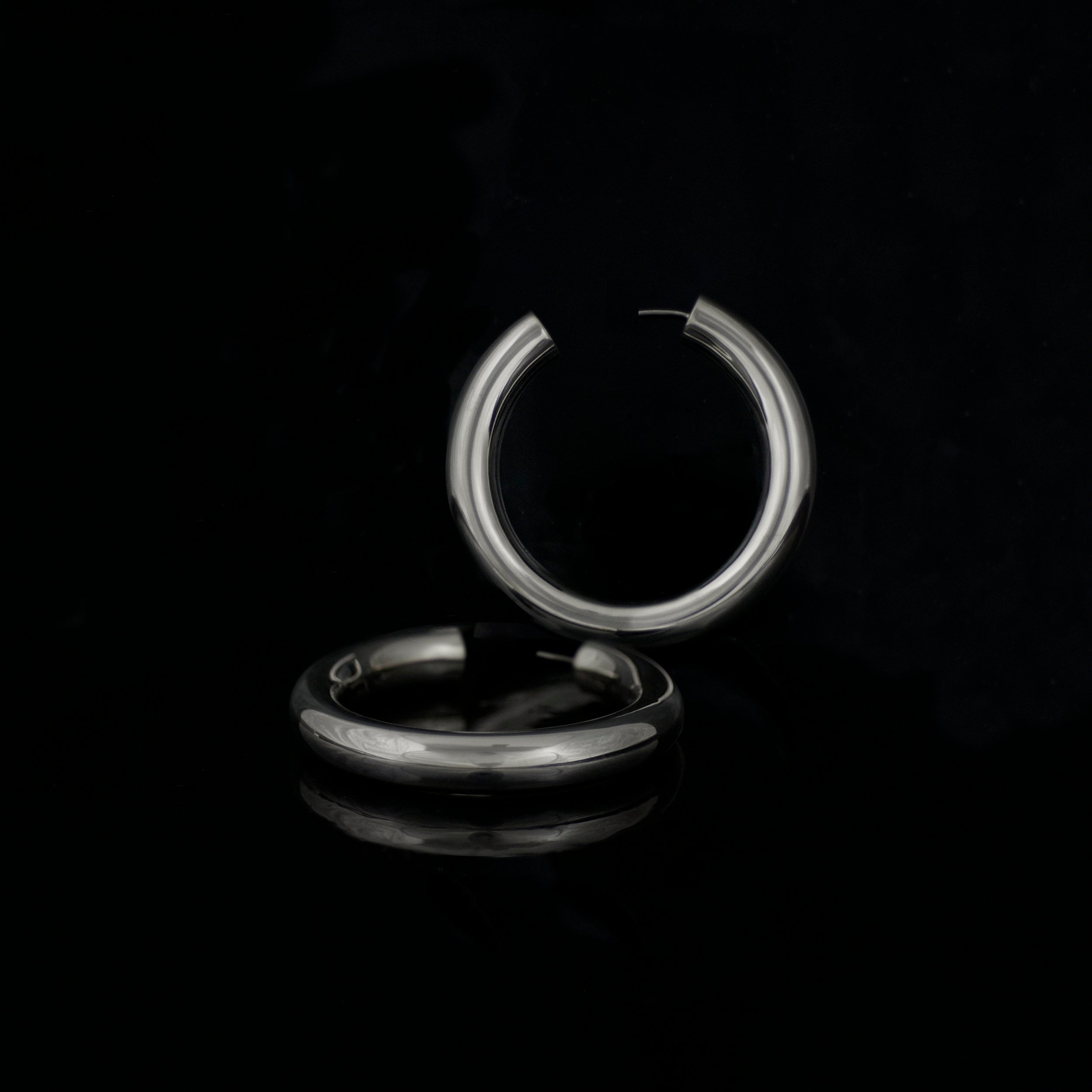 Sterling silver hoop earrings from The Boys.