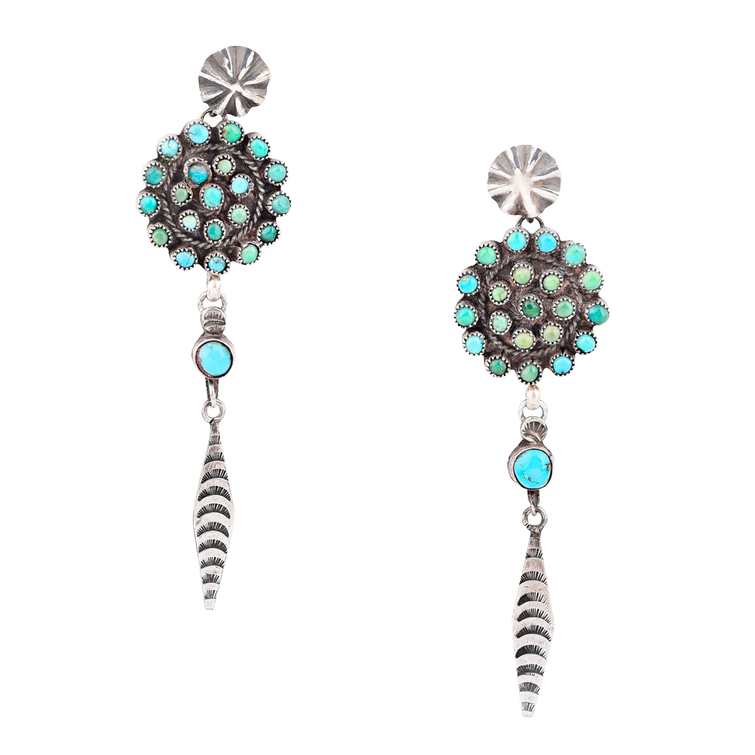 Vintage Re-Purposed Zuni Dangle Earrings