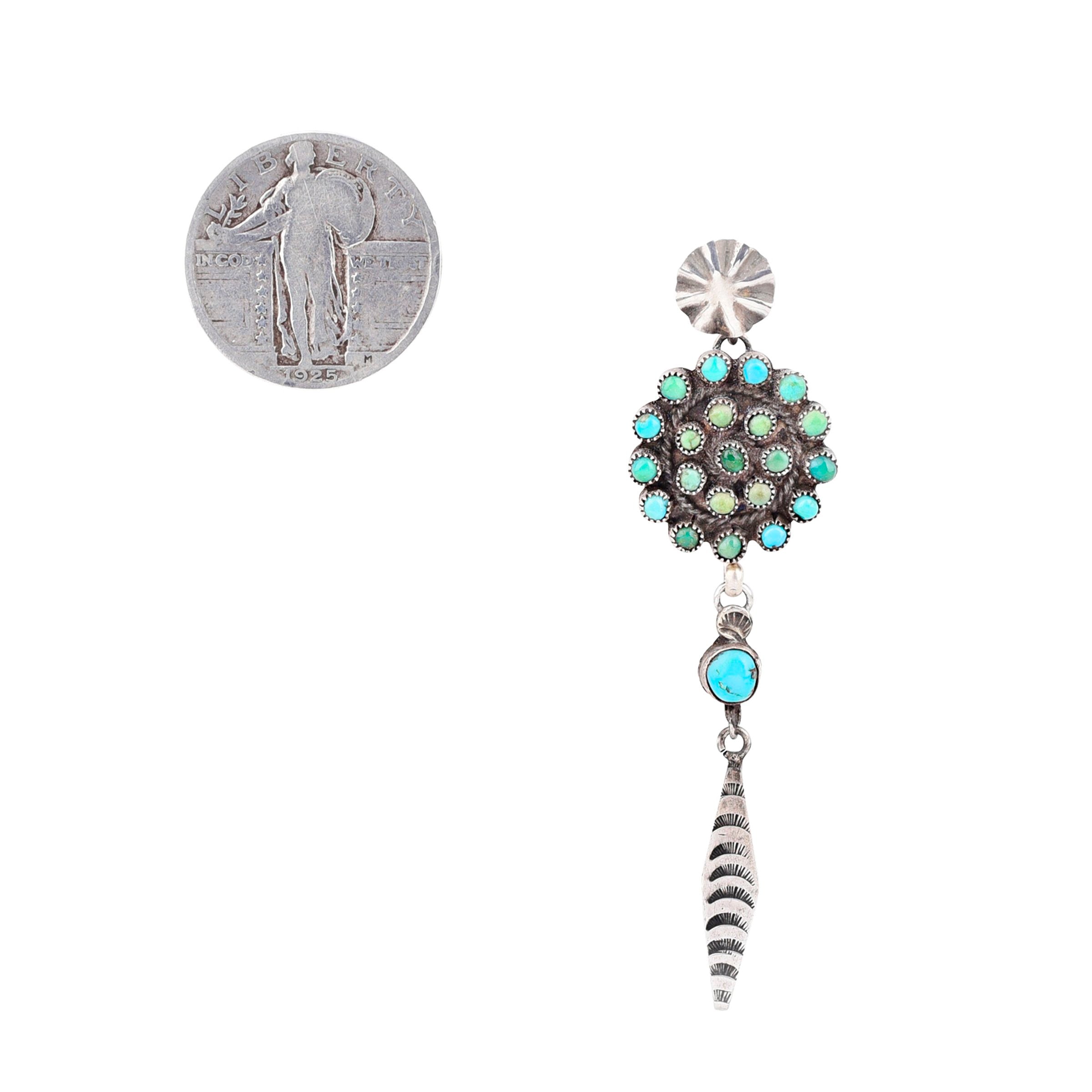 Vintage Re-Purposed Zuni Dangle Earrings