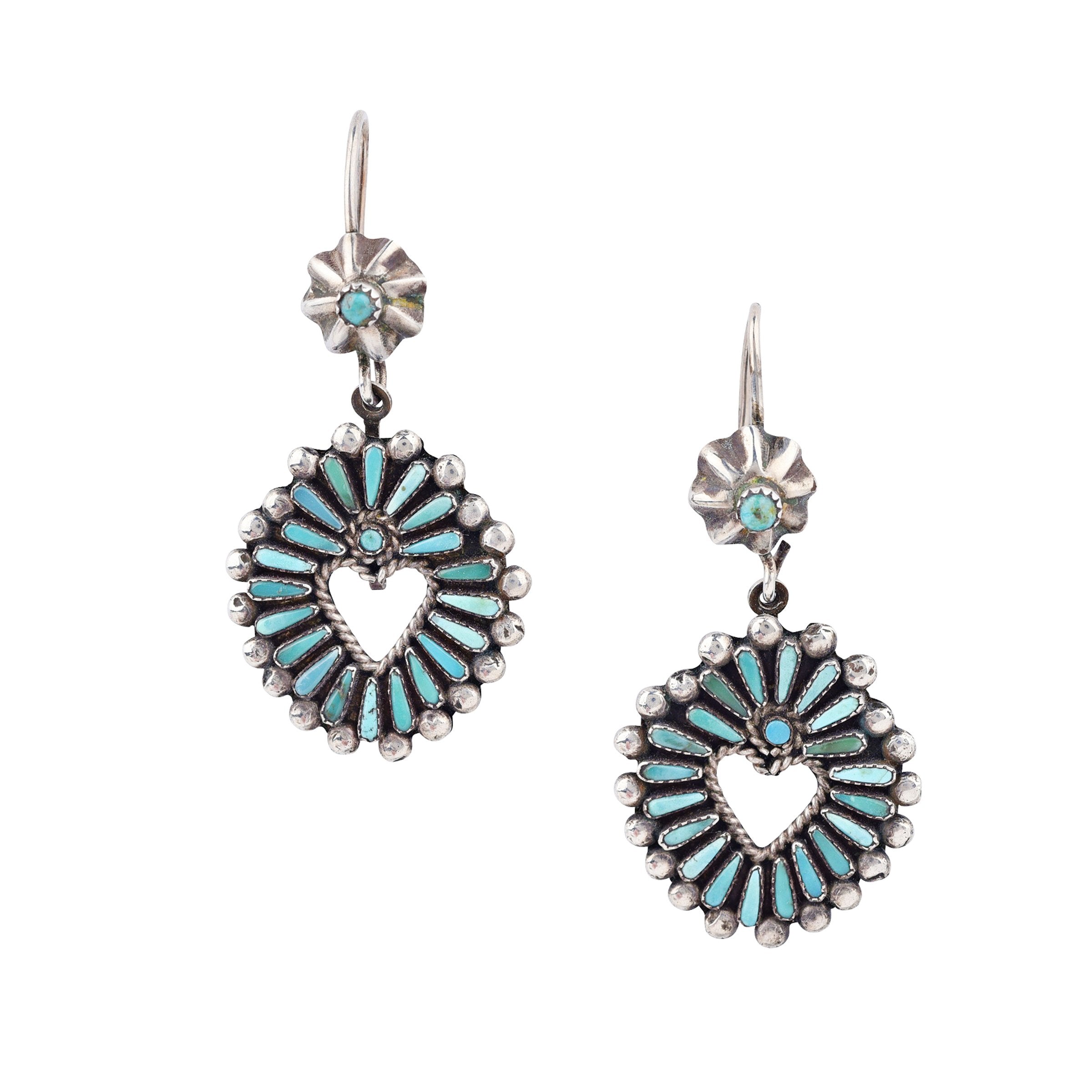 Vintage Zuni Petit Point Dangle Earrings