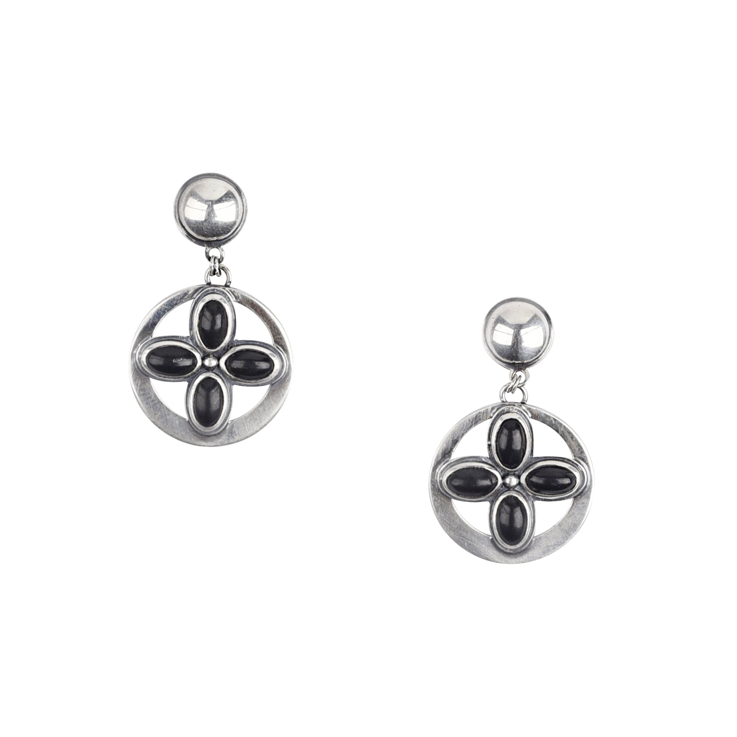 Dennis Hogan Mini Petal Earrings - Onyx