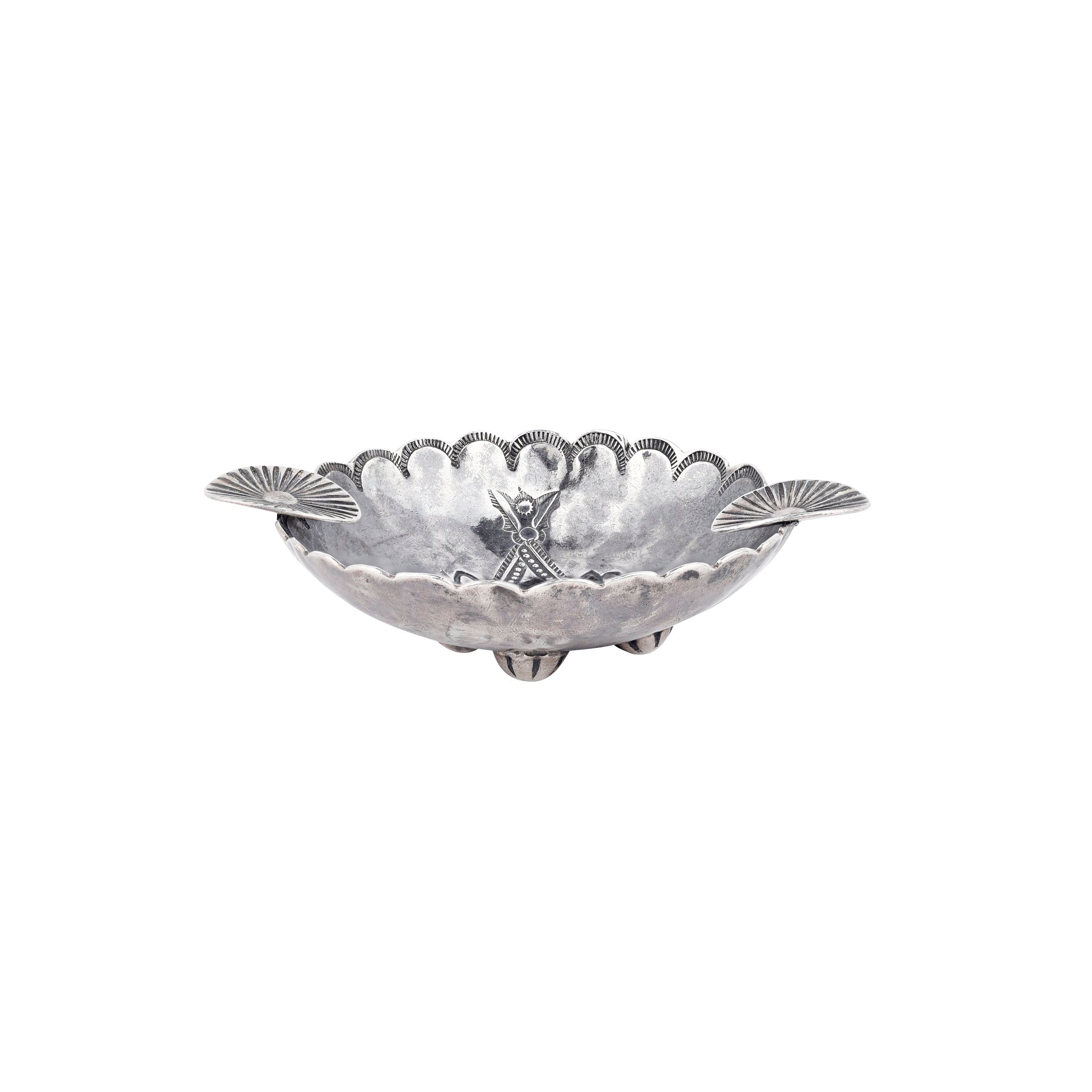 Vintage Navajo Sterling Silver Dish