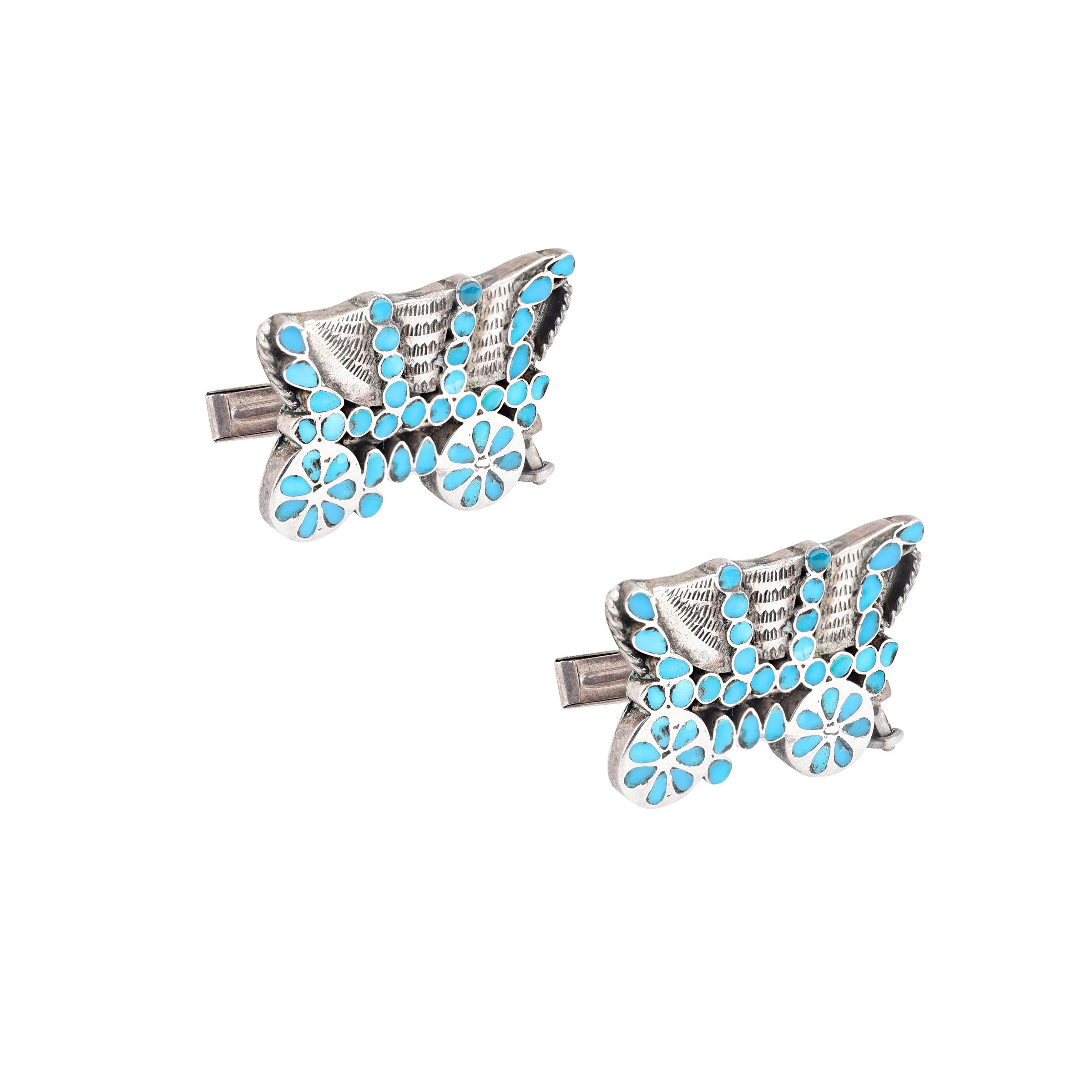 Vintage Turquoise Wagon Cuff Links