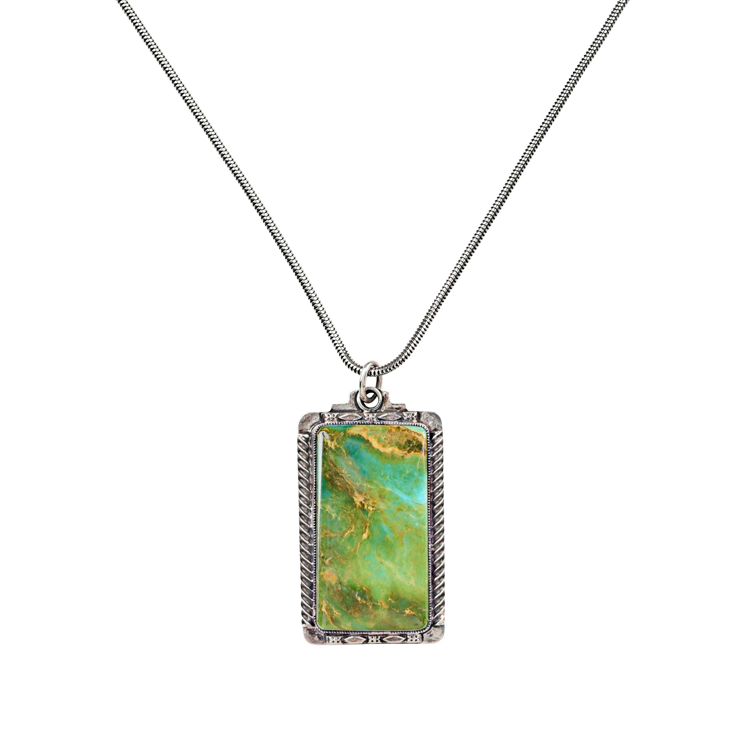 Aldrich Art Turquoise Dog Tag Necklace 02