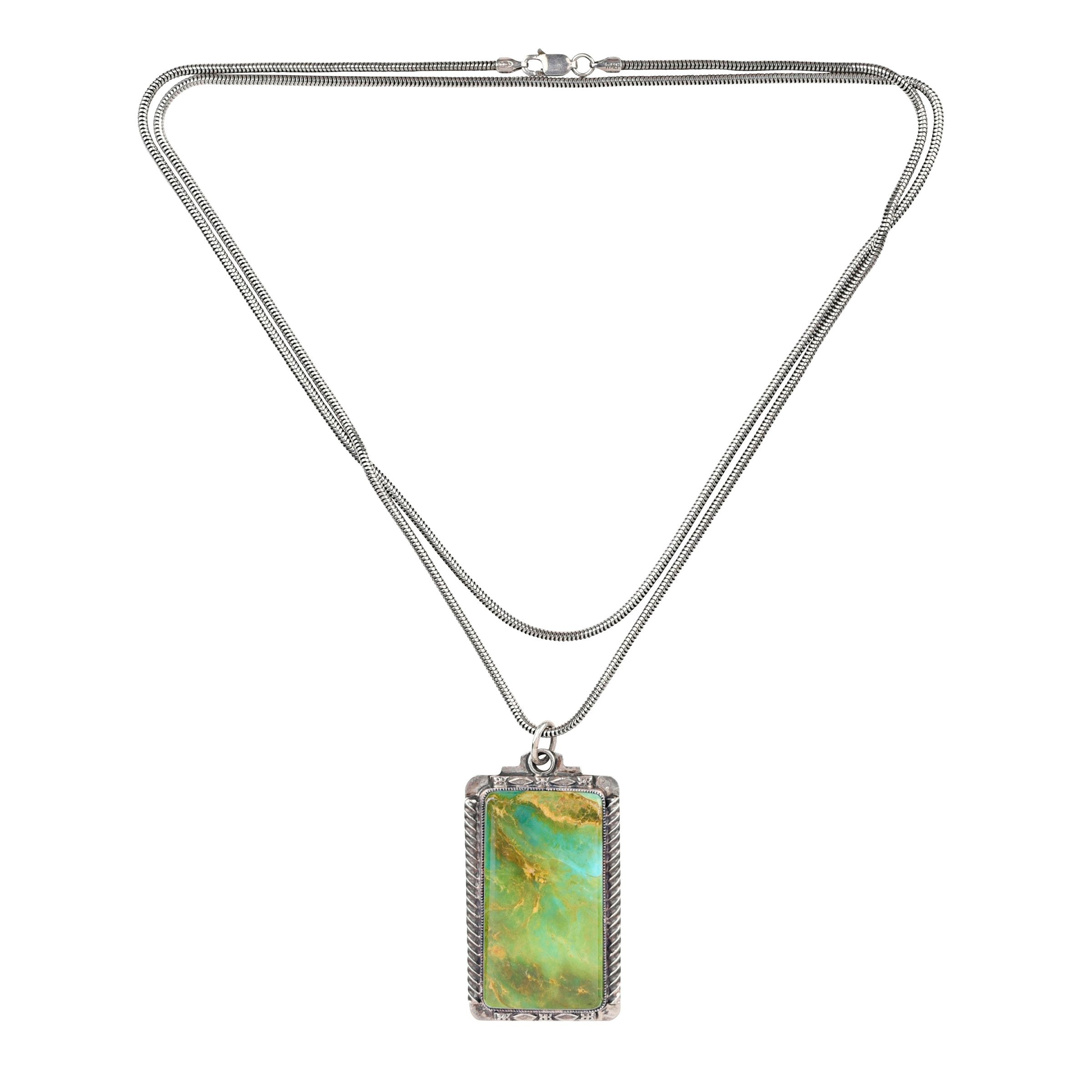 Aldrich Art Turquoise Dog Tag Necklace 02