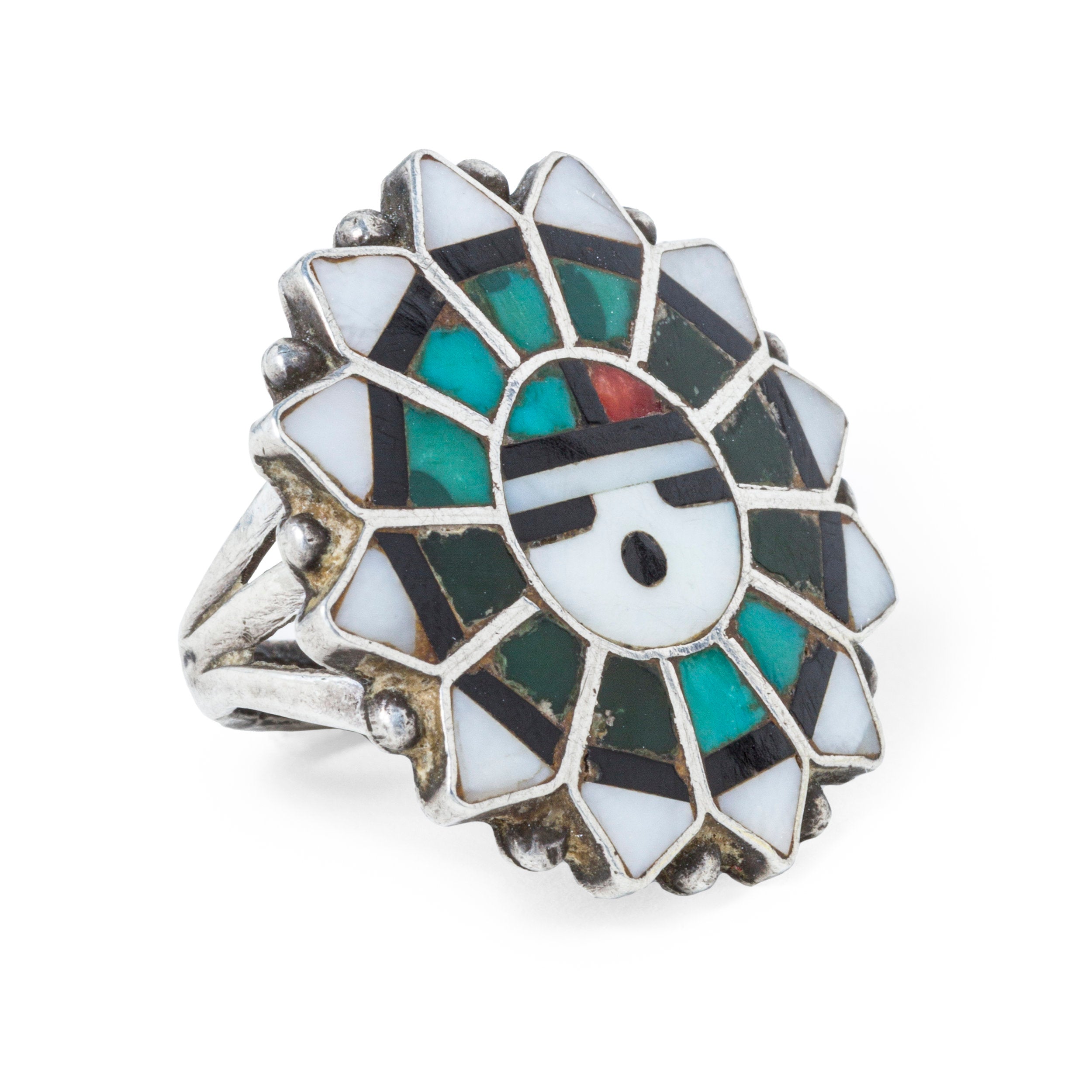 Vintage Zuni Sunface Ring, c. 1950