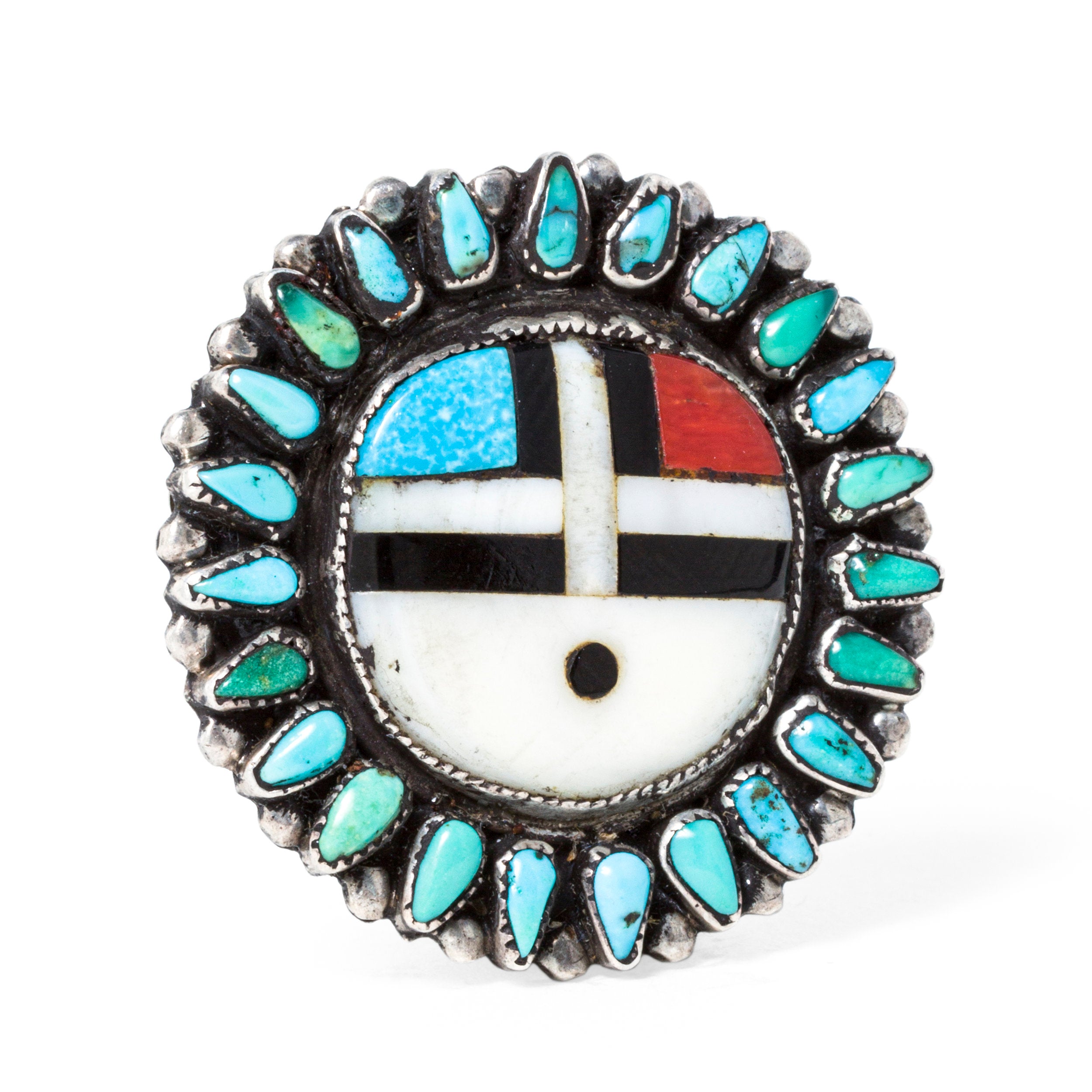 Vintage Zuni Sunface Pin, c. 1950's