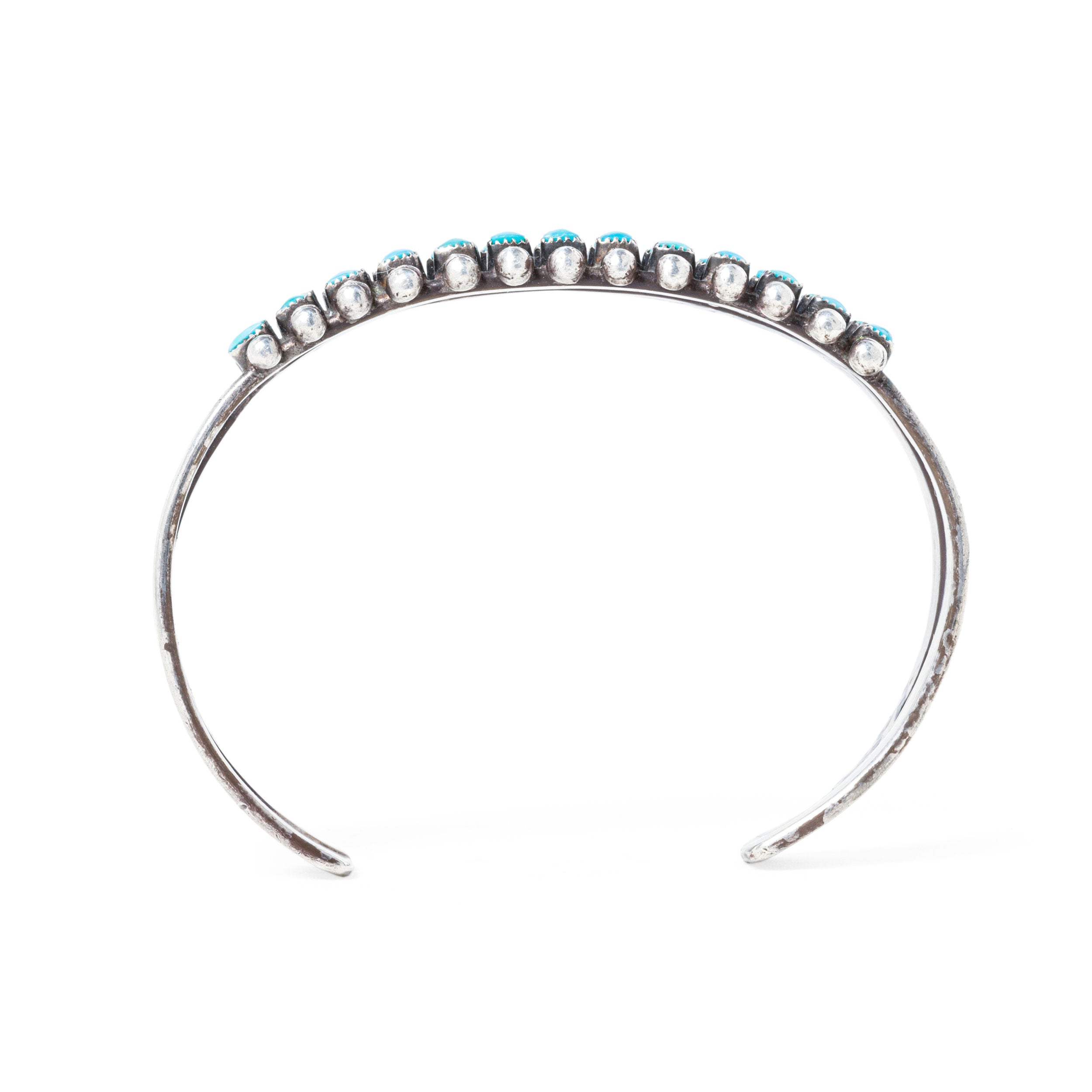 Vintage Zuni Turquoise Row Cuff, c. 1950