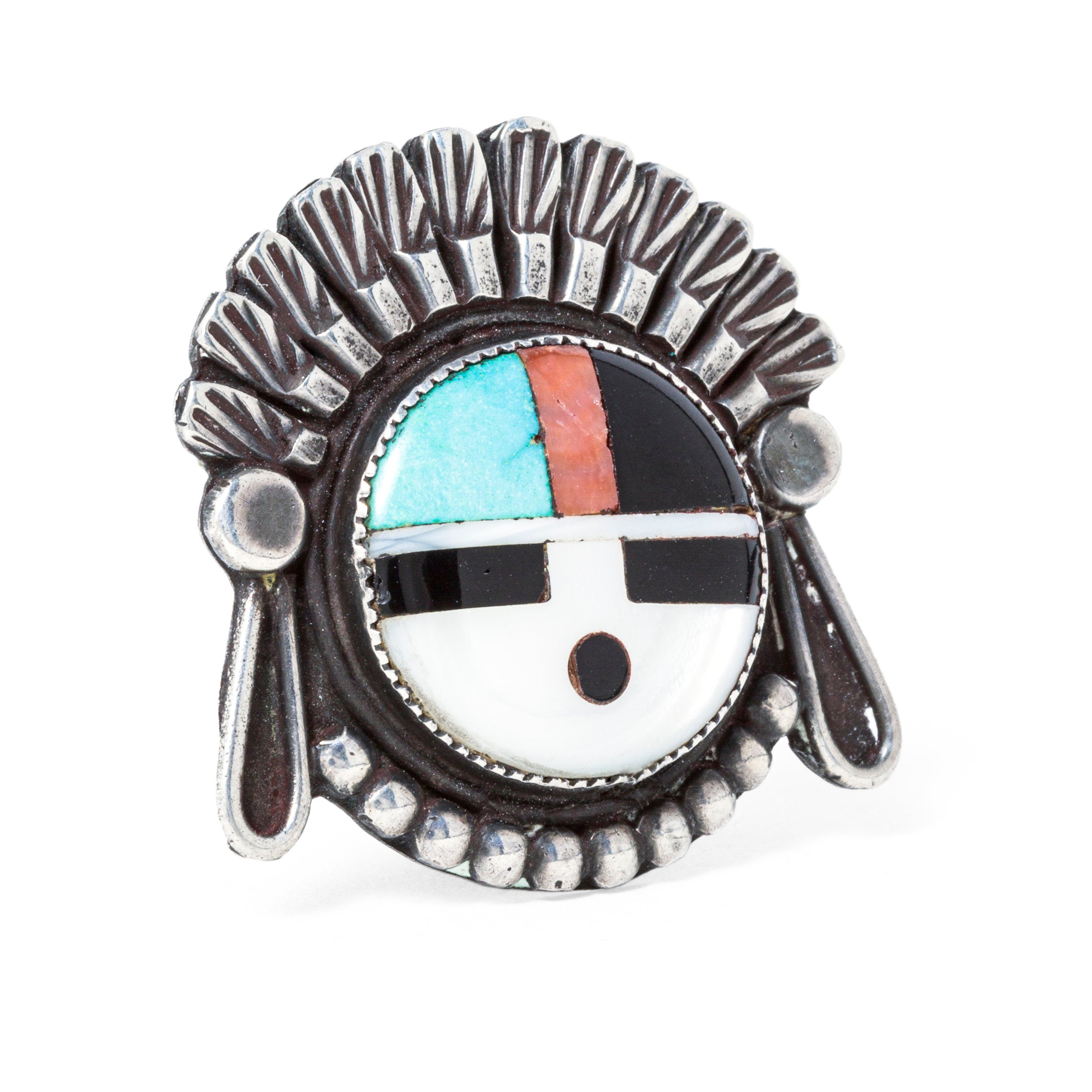 Vintage Zuni Sunface Pin