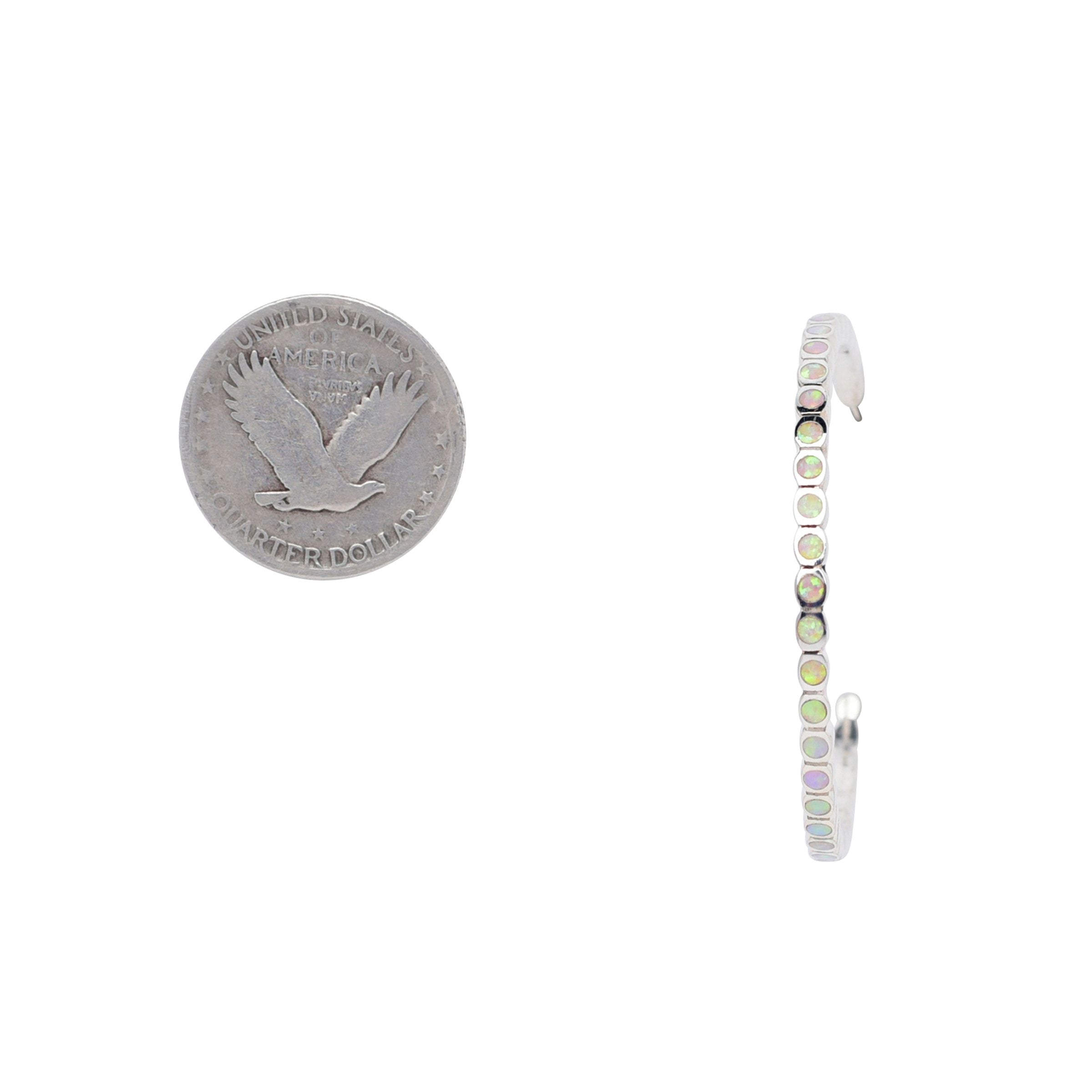 Opal Dot Hoop Earrings