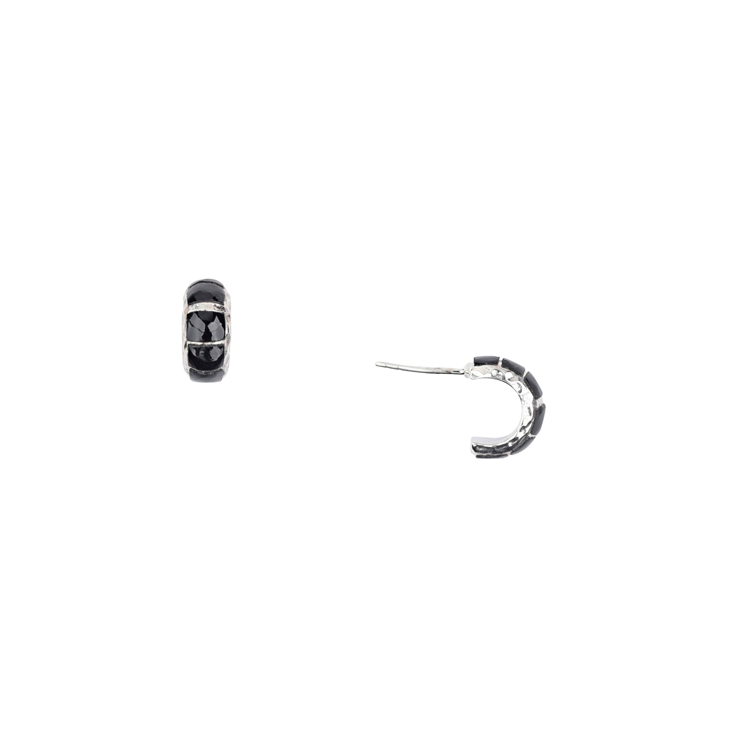 Hammered Edge Hoop Earrings