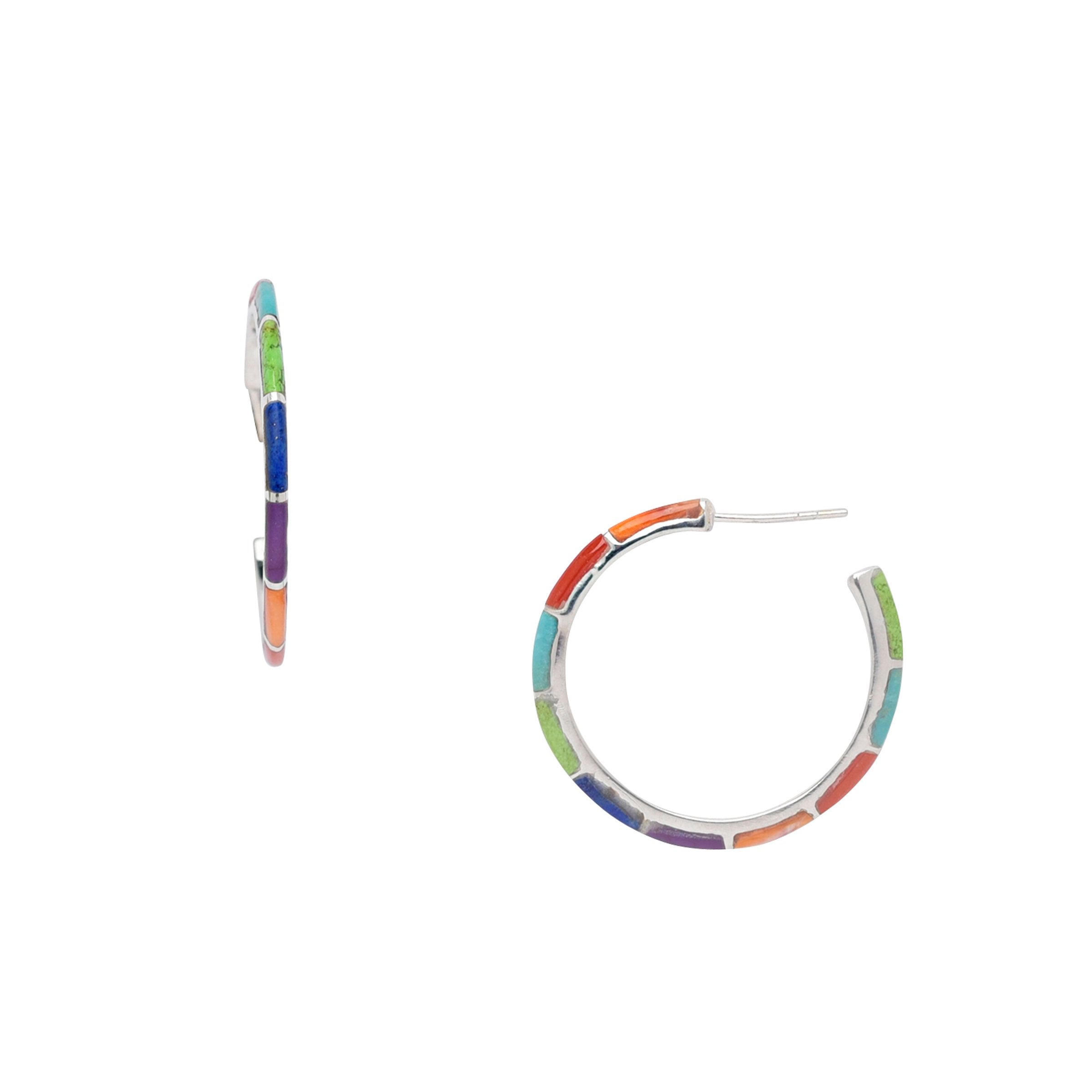 Rainbow Hoop Earrings