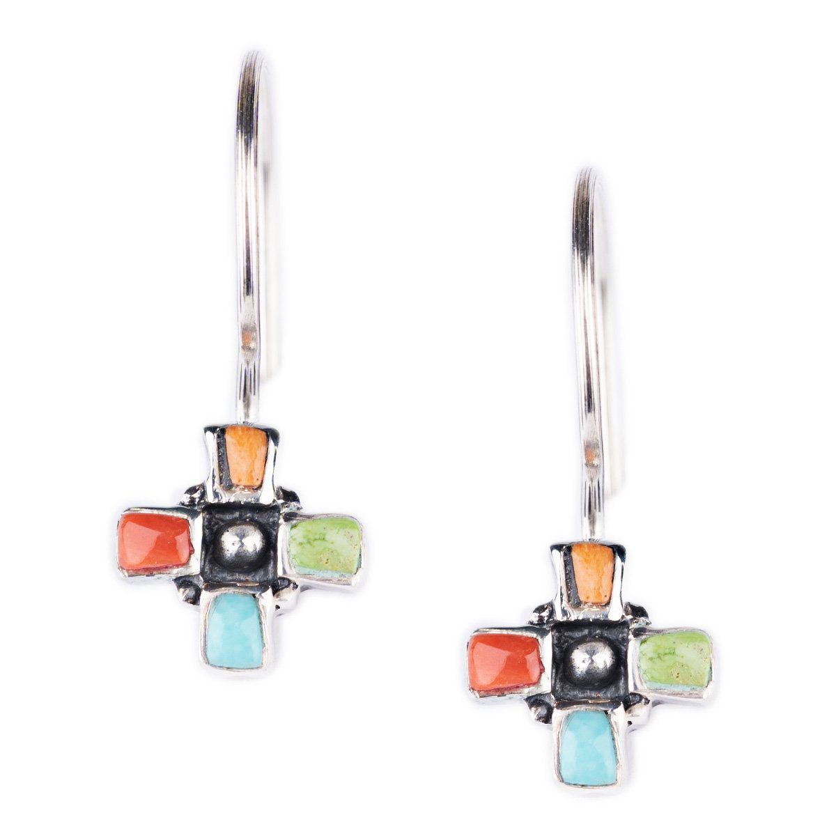 Turquoise Cross Earrings