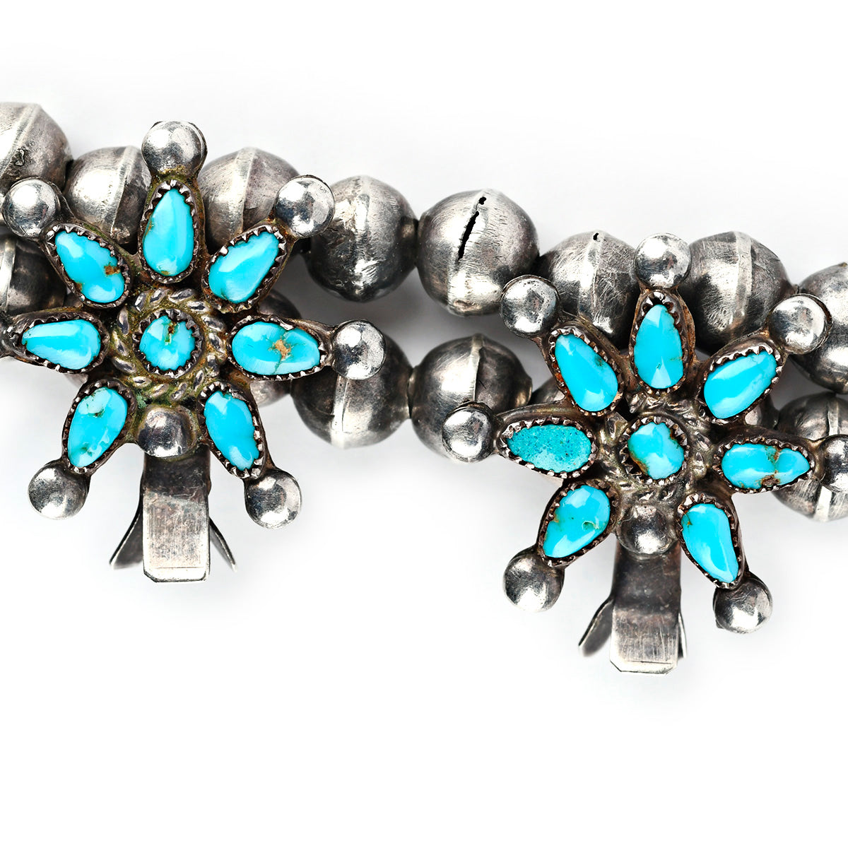 Vintage Turquoise Squash Blossom Necklace