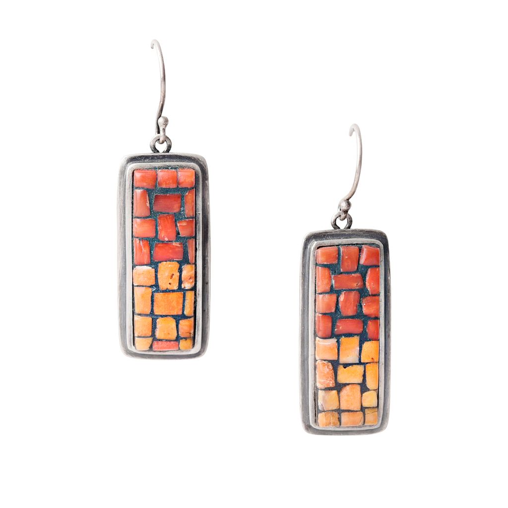 Nomad Mosaic Coral Earrings