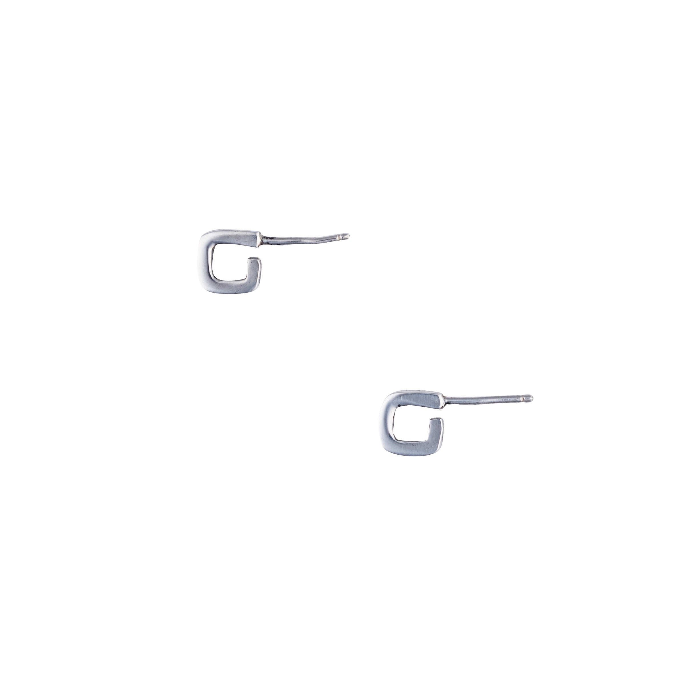 Sterling silver mini hoop earrings with simple lightweight design