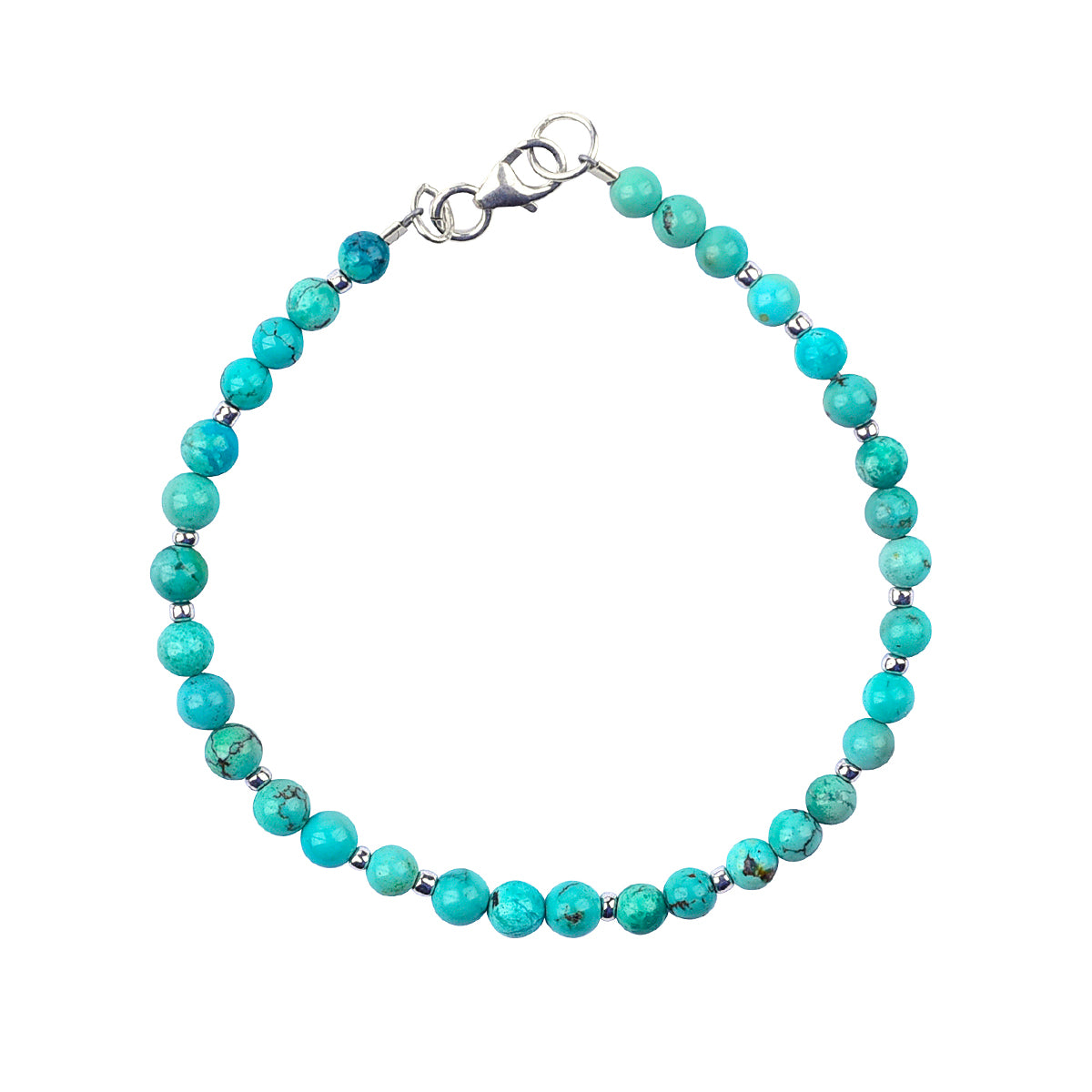 turquoise bracelet with sterling silver lobster claw clasp