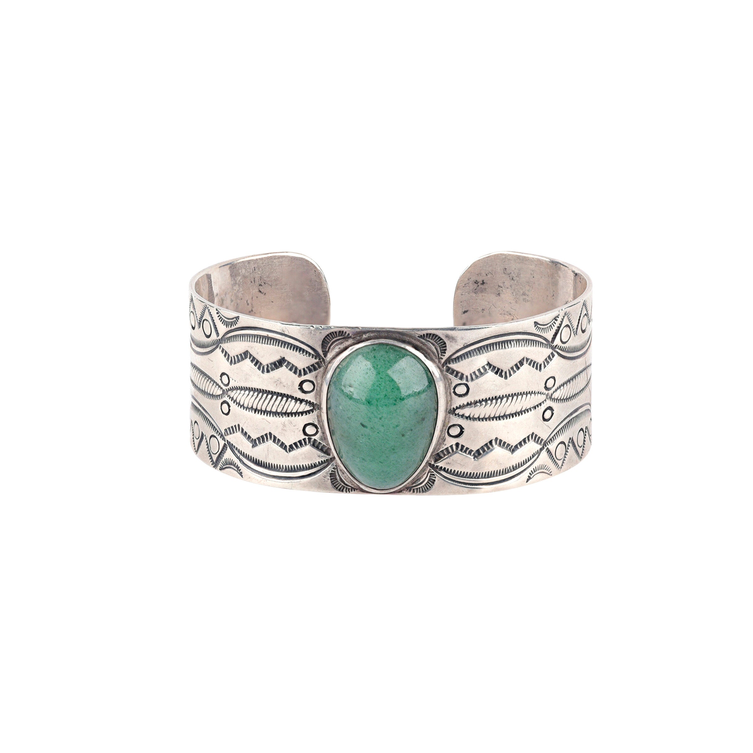 Vintage Navajo Jade Cuff, c. 1970's