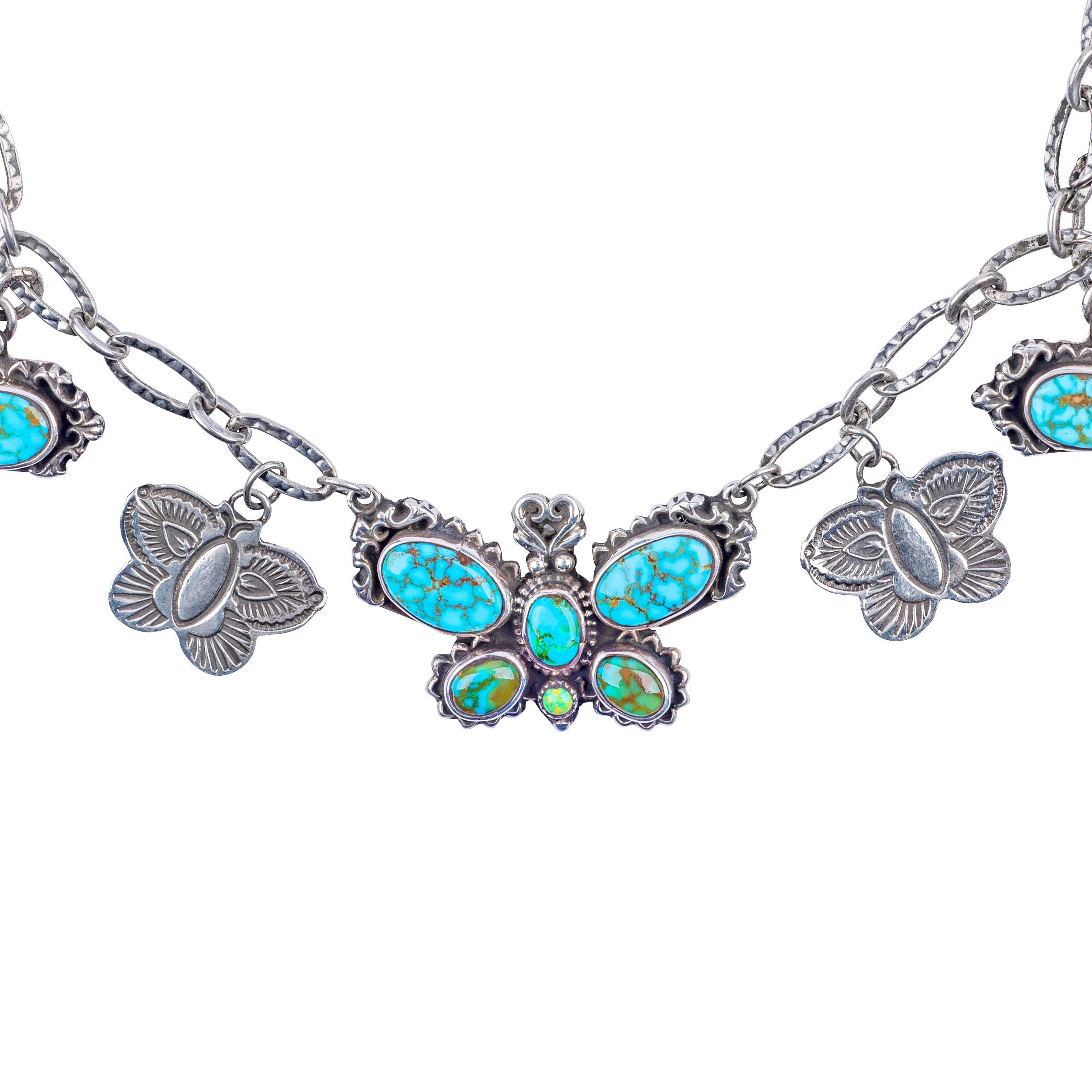 Aldrich Art Turquoise Butterfly Charm Necklace