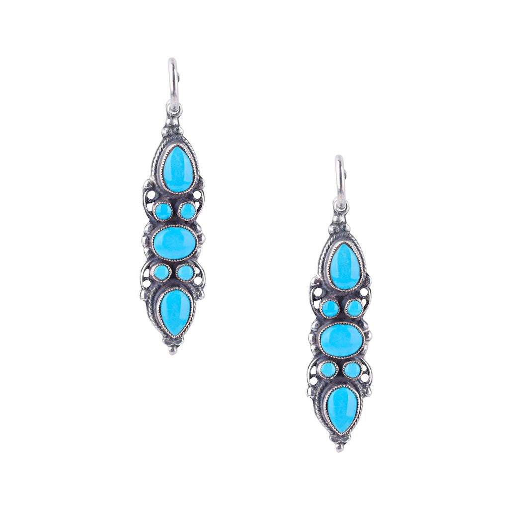 Leo Feeney Allure Earrings, artisan, turquoise, sterling silver, made in USA