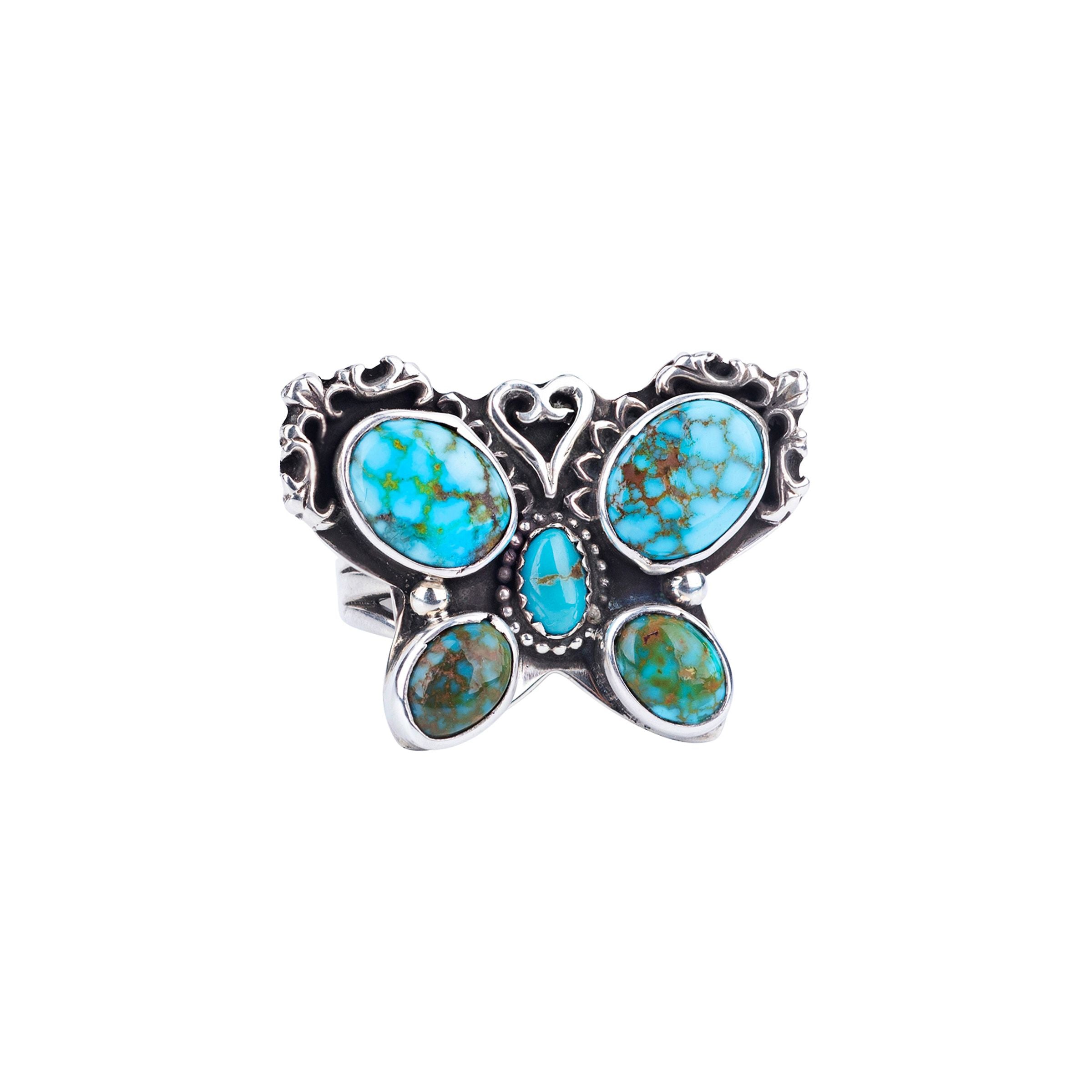 Aldrich Art Turquoise Butterfly Ring Size 8