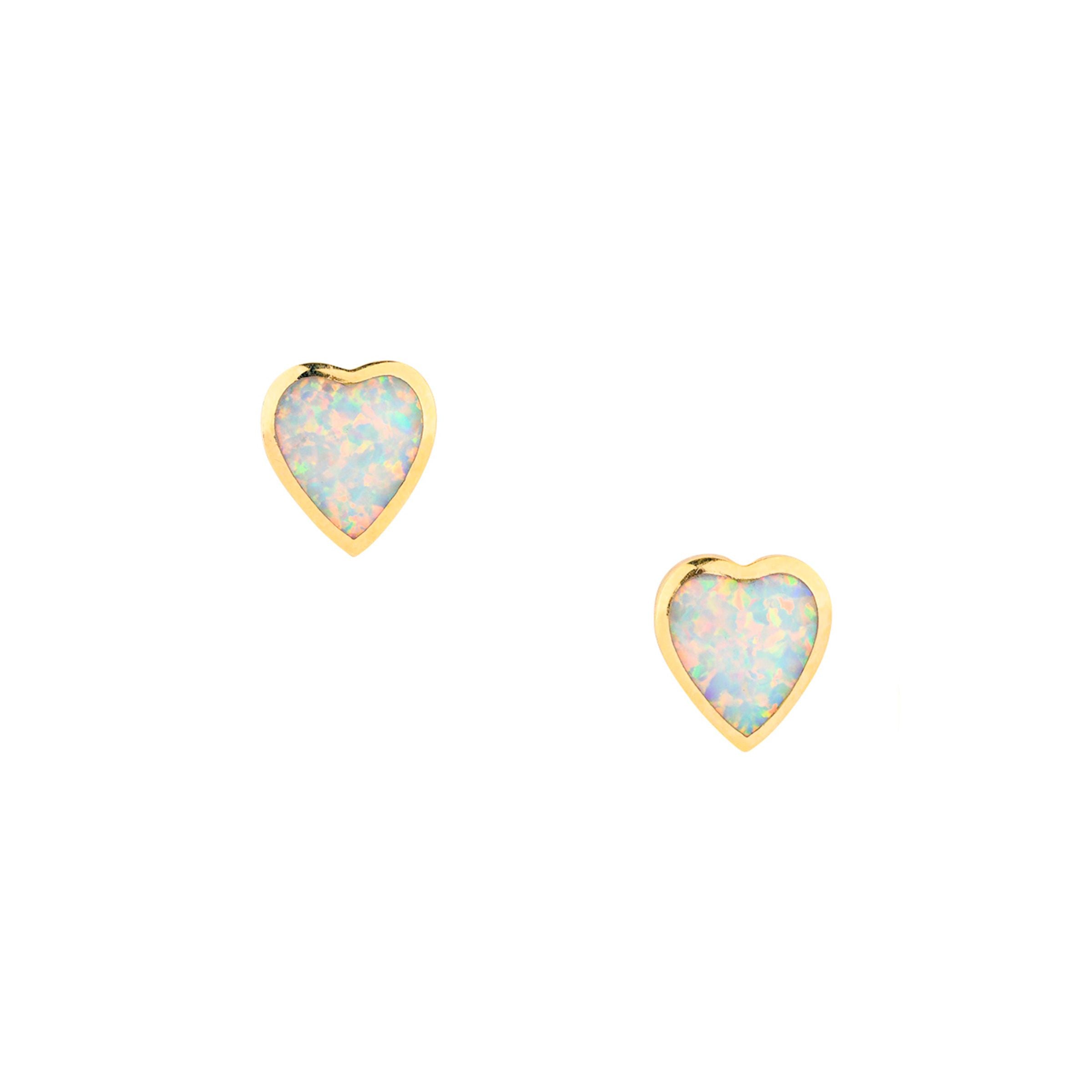 Golden Heart Post Earrings