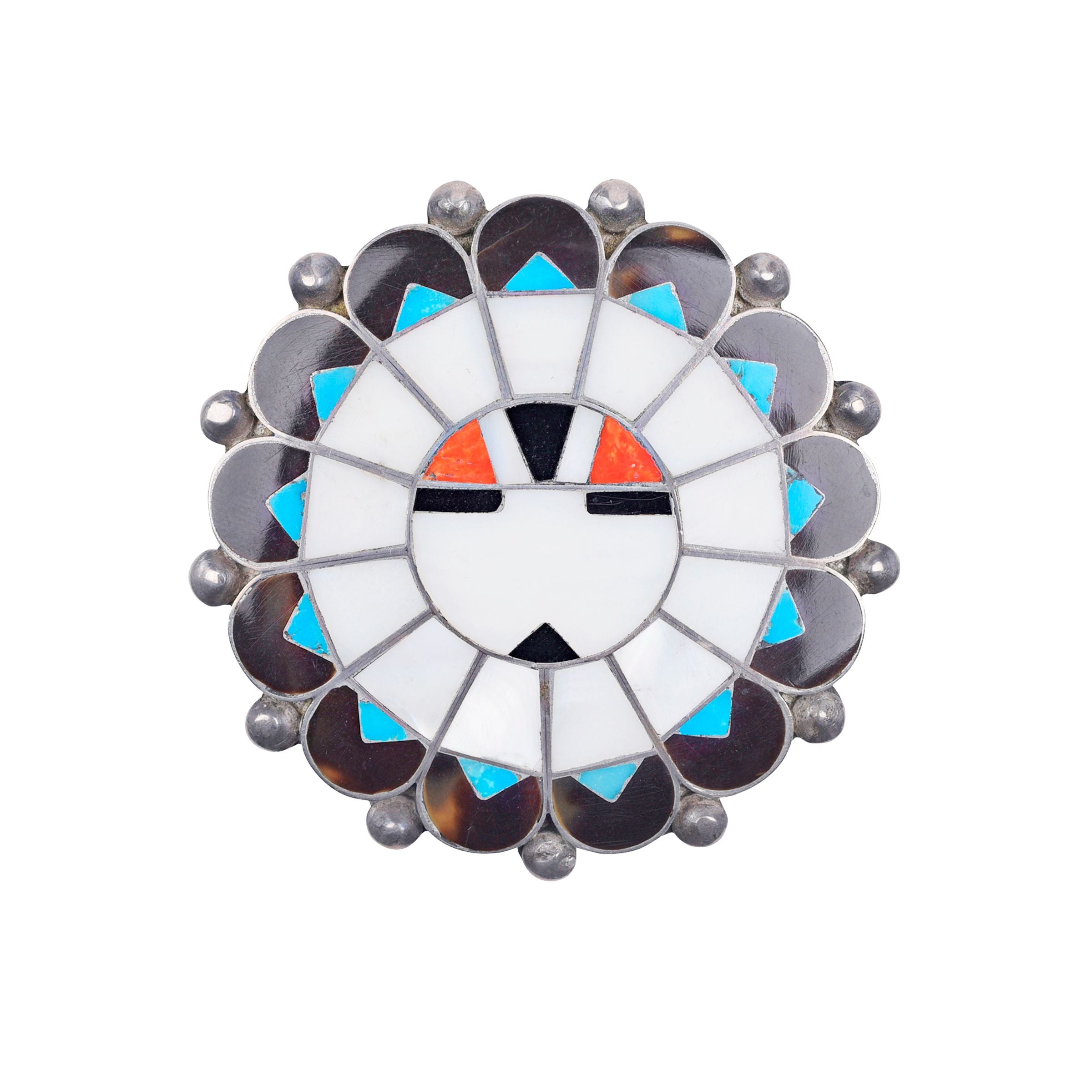 Vintage 1950's Zuni Face Pin