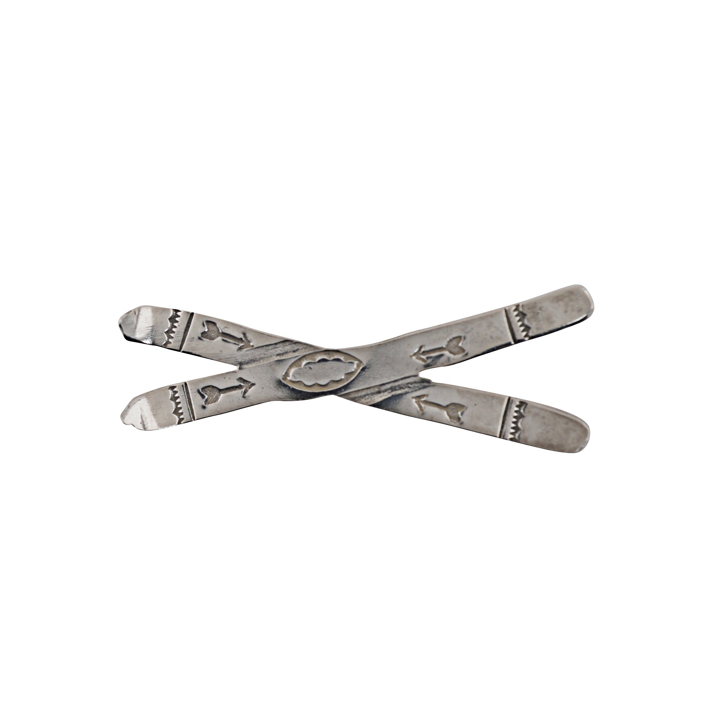 Joe Eby sterling silver skis pin.