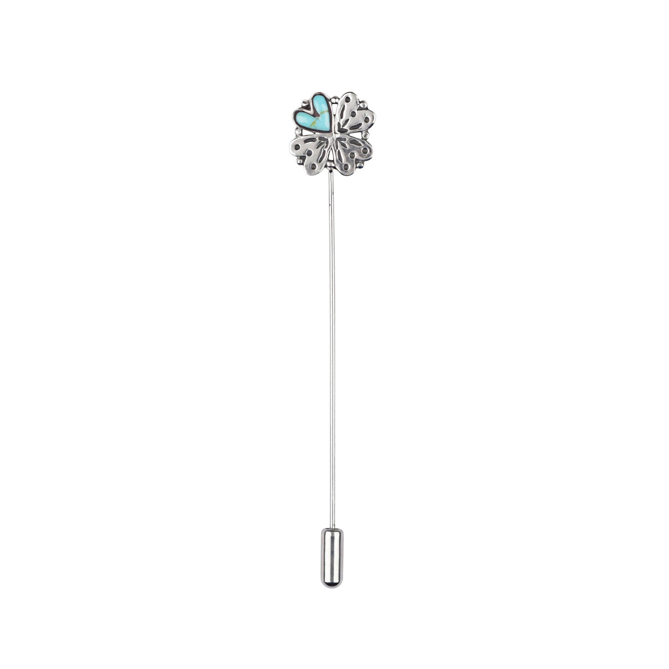 Clover with Turquoise Stick Pin