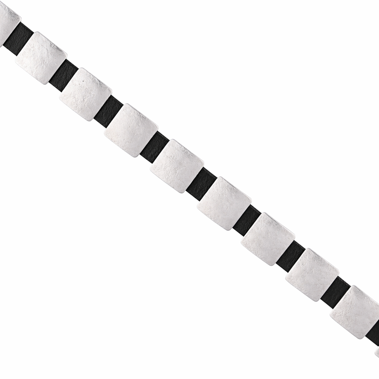 Leather hatband with sterling silver conchos. 