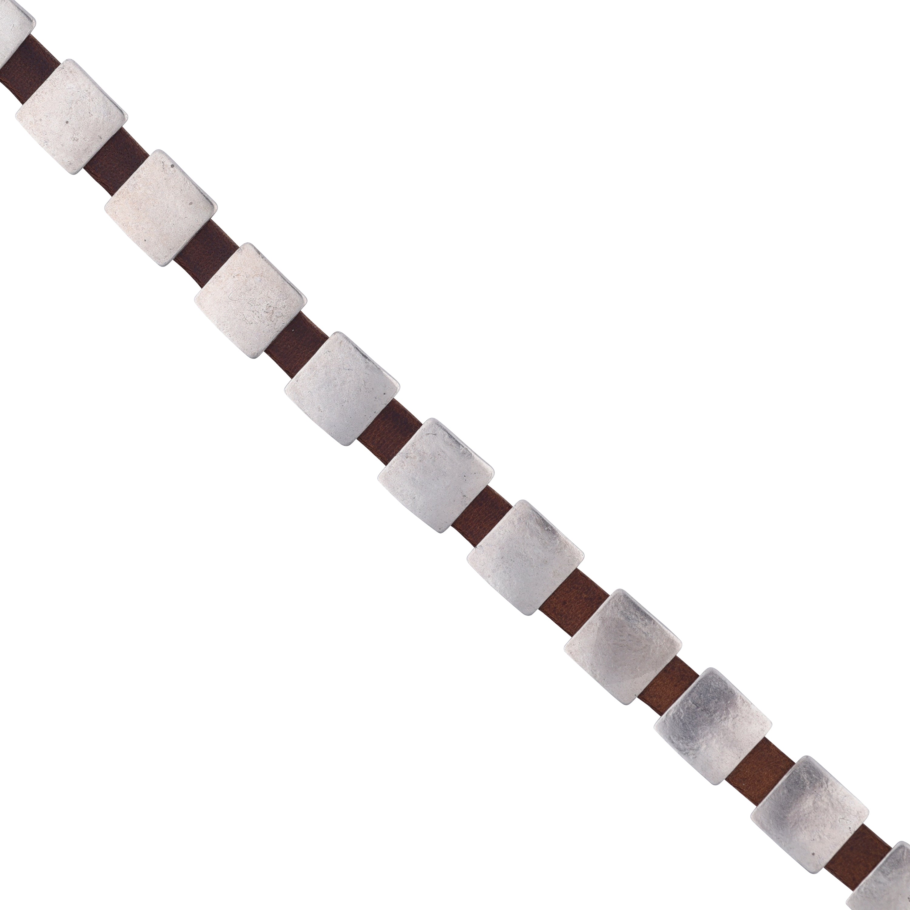 Leather hatband with sterling silver conchos. 