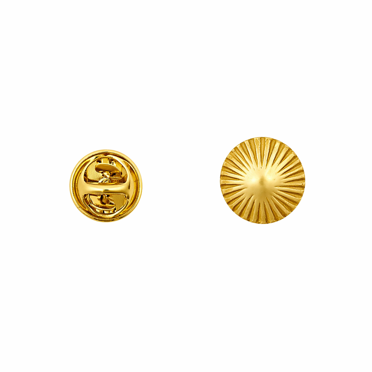 14K gold plate hat pin in the shape of a small concho.